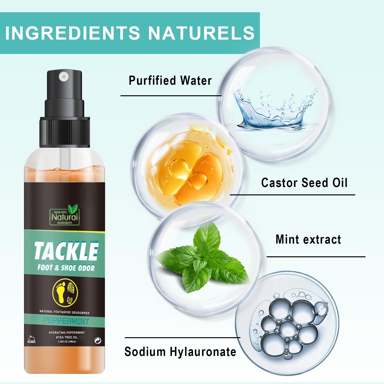 100ml Desodorante En Spray Para Calzado,Spray Para Quitar Olor A Zapatos,Sprays Antiolor Para Zapatillas Deportivas, Aplicación Rápida,Uso Diario En Para Deporte Oficina Y Viaje