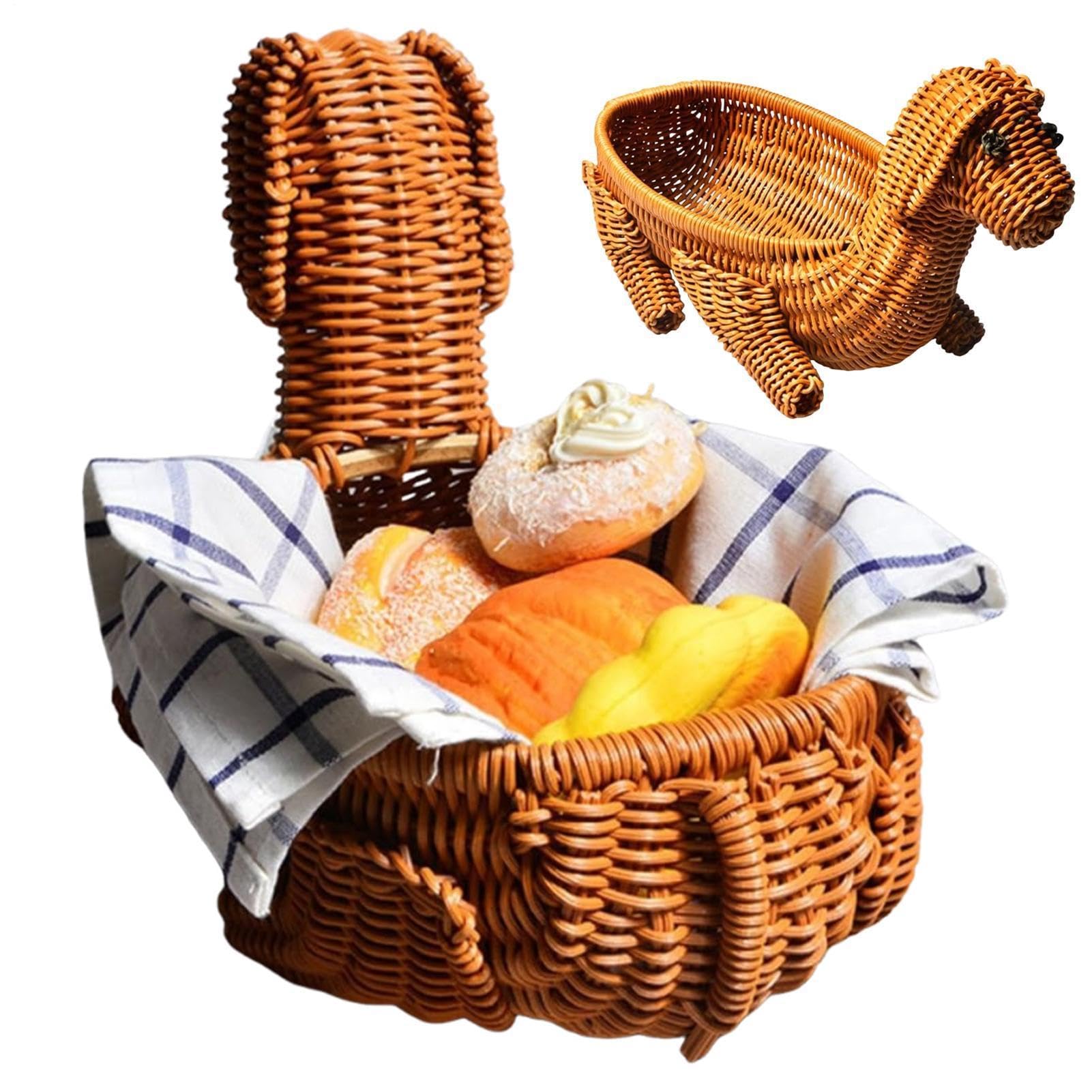 Panier à fruits tressé chien bol ornemental de table