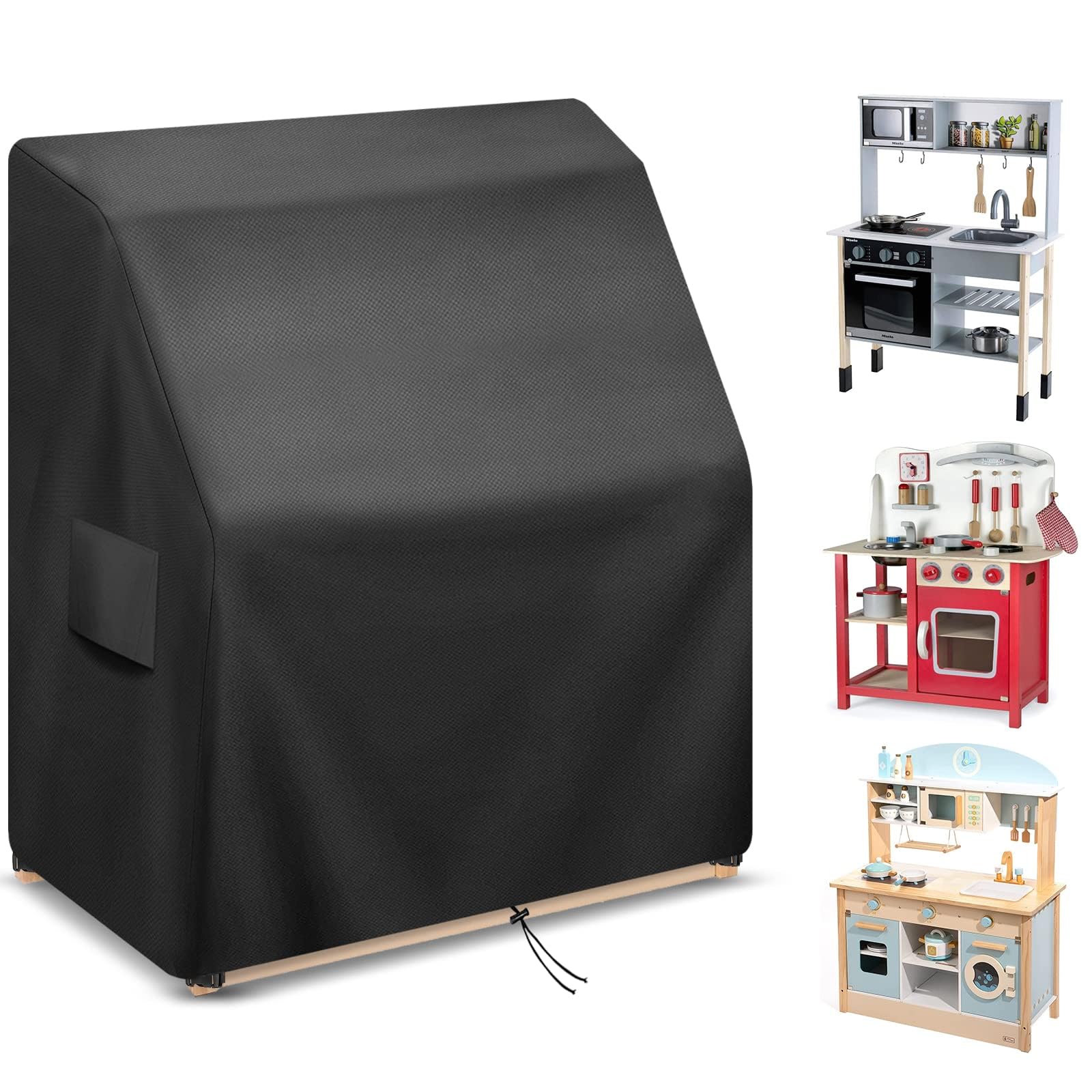 Mud Kitchen Cover 13060100 CM, Heavy Duty 420D Waterproof Dust Cover For Childrens Mud Kitchen Outdoor Wooden Early Fun Mud Kitchen Playhouse, Windproof, UV Resistant, Tear Resistant