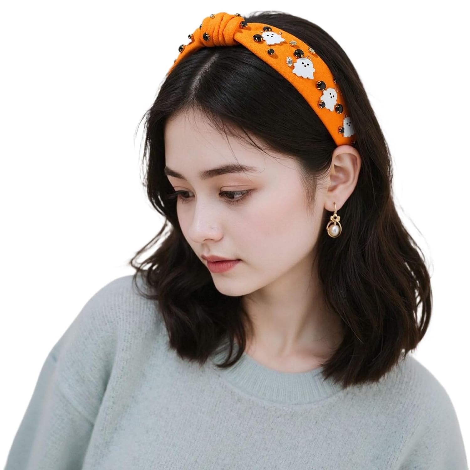 Halloween Headband for Women - Knotted Orange Hair Accessories