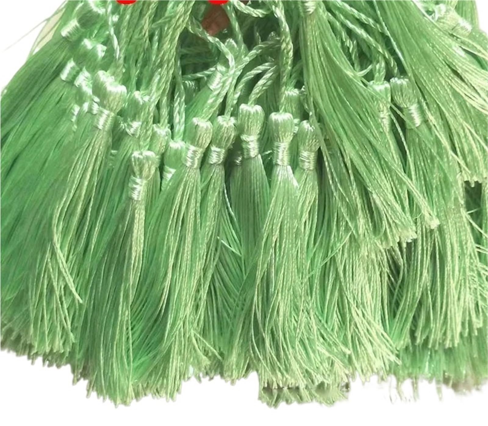 Mini Tassels 300pcs/lot 13cm Tassel Silk Fringe Silky Floss Bookmark Tassels Mini Tassels For DIY Craft Jewelry Making Souvenir Bookmarks for Crafts(20 LightGreen)