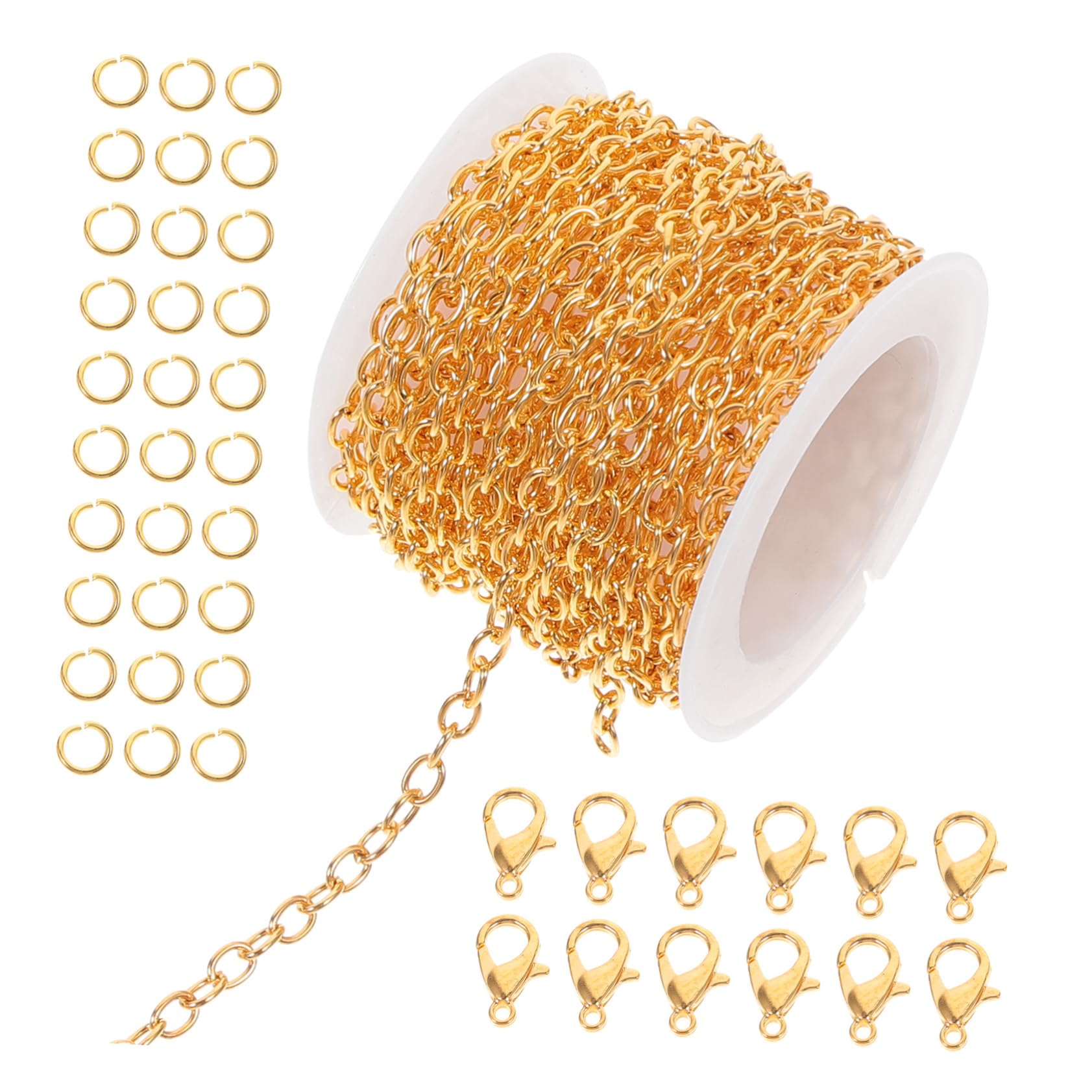 SHINEOFI 4 Set Gioielli Fatti A Mano Catena Collana di Catene Catena A Mano Collana A Catena con Fibbie Catena per La Collana Catenacci per Fai da Te Braccialetto A Catena Produzione di