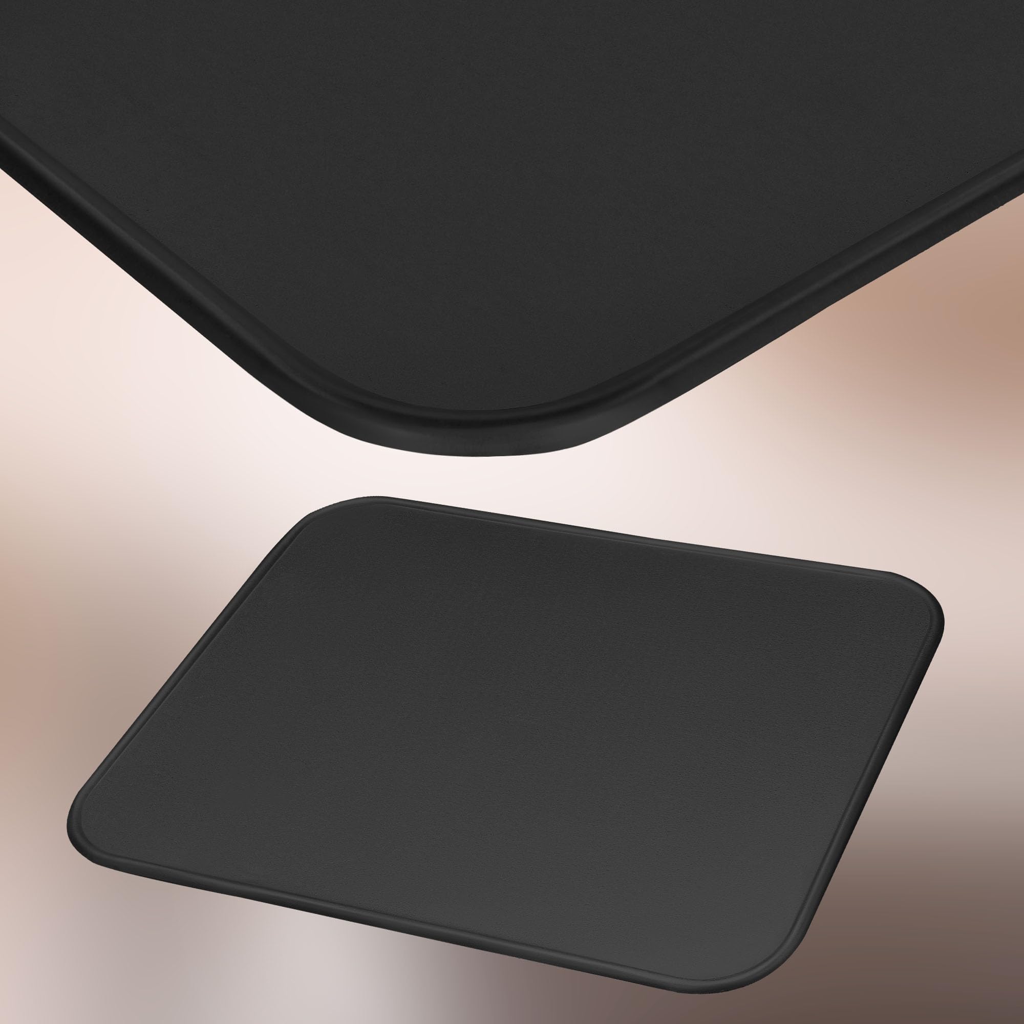 KOTARBAU® Piastra di base per camino, 48 x 60 cm, in acciaio verniciato a polvere, colore nero, per cenere, camino, camino, protezione da pavimento per focolari, stufe, piastra di protezione dalle