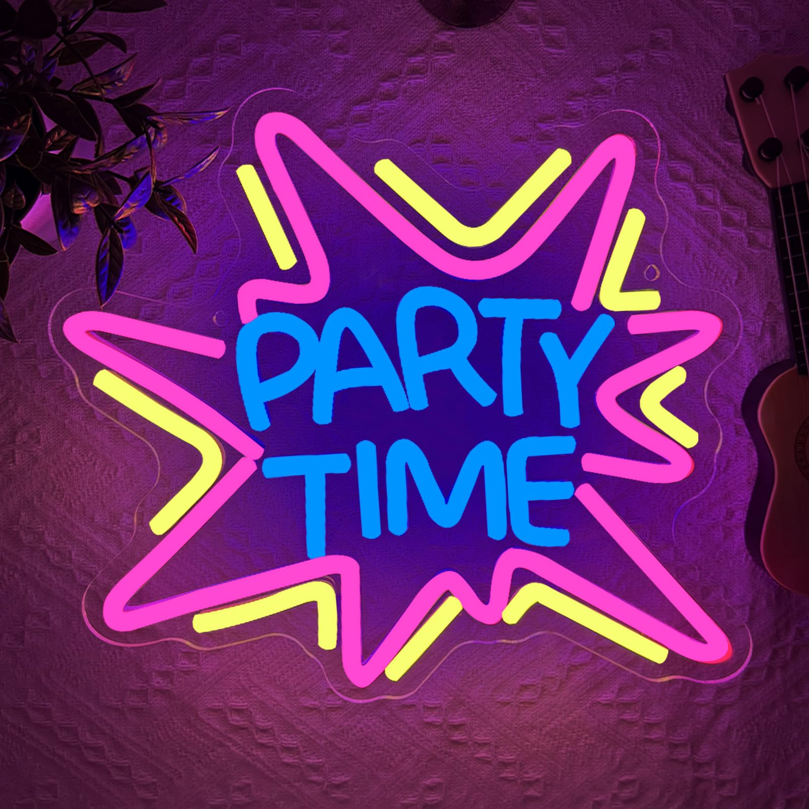 PARTY TIME Neon Schild Bar Lampe Personalisiert LED Neonschild für Wanddekoration Dimmbare USB-Betrieb Leuchtendes Barschild Home Bar Man Cave Party