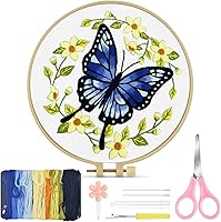 Vista 11 de TINDTOP Kit de Bordado de Navidad para Adultos Principiantes, 3 Juegos Kit de Práctica de Puntadas de Bordado Incluye Tela de Bordado Aros Hilos