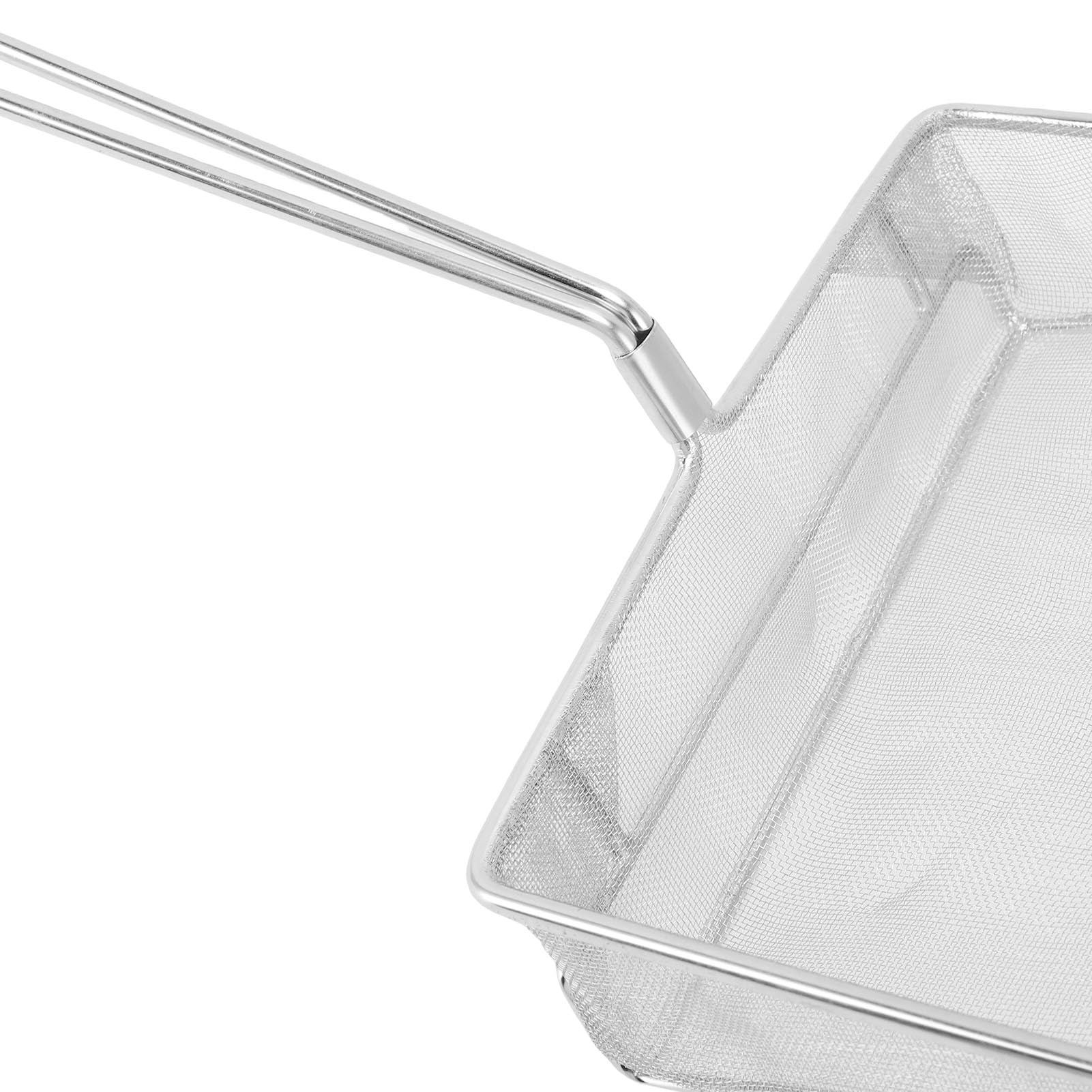 Asixxsix Skimmer per Olio Quadrato Grande in Acciaio Inossidabile a Maglia Fine, Cucchiaio per Colino per Alimenti con Manico Lungo 26,4x7,9 Pollici con Design a Maglia Fine