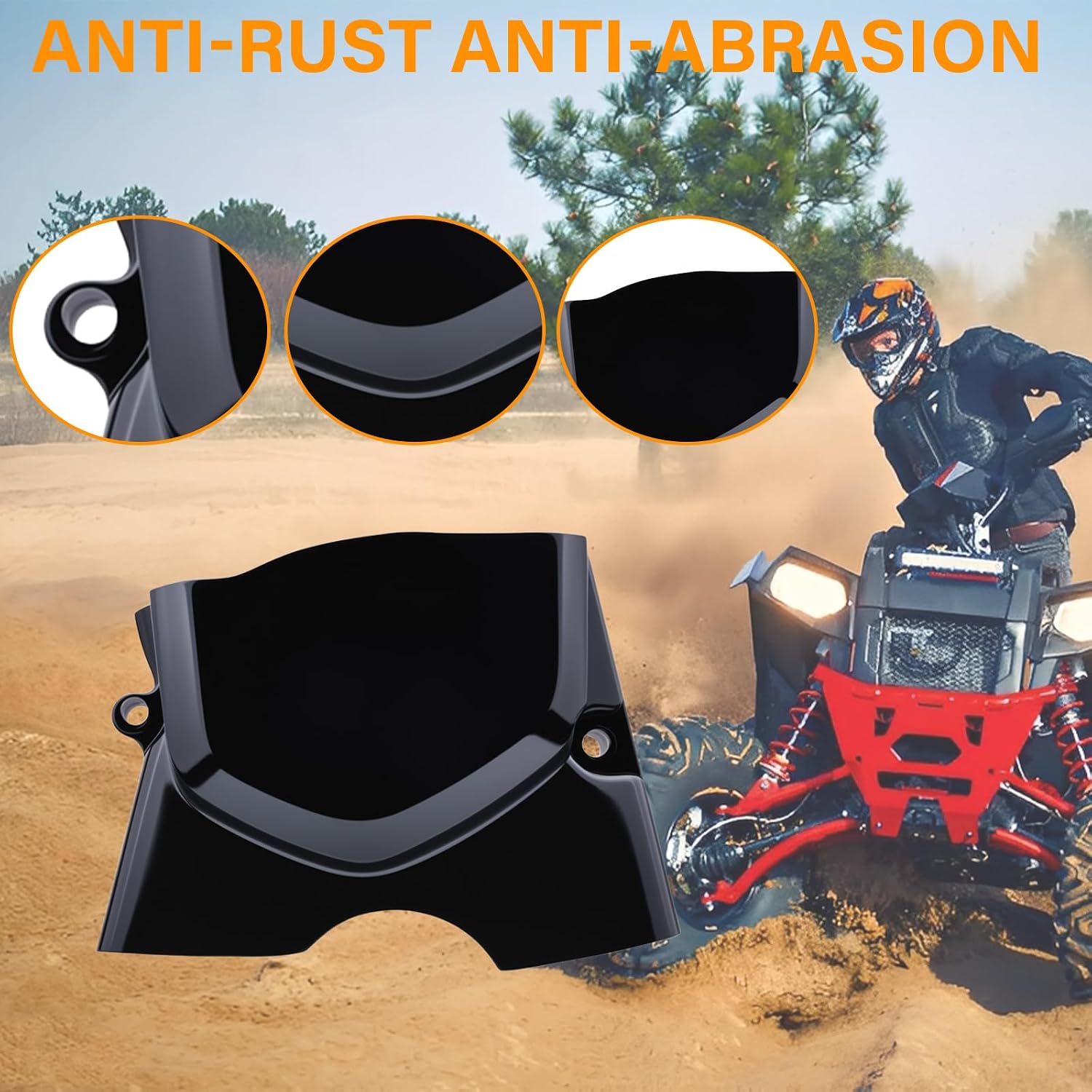 Engine Sprocket Chain Guard Cover Compatible with 70cc 90cc 110cc Sunl Taotao Roketa Coolster Kazuma Meerkat 50cc Quad Dirt Bike ATV, Easy Installation (Black)