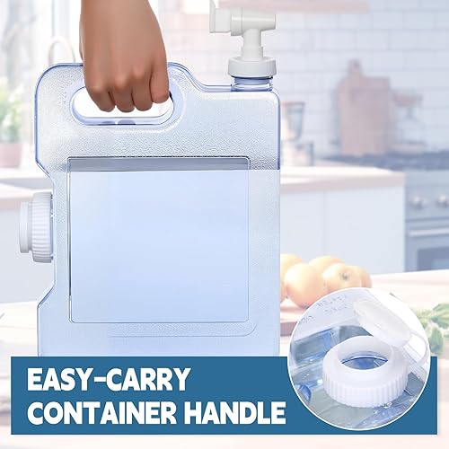 Miniatura 6 de Paquete de 2 botellas dispensadoras de agua para nevera de 0.8 galones con espita a prueba de fugas y mango práctico, dispensador de bebidas de
