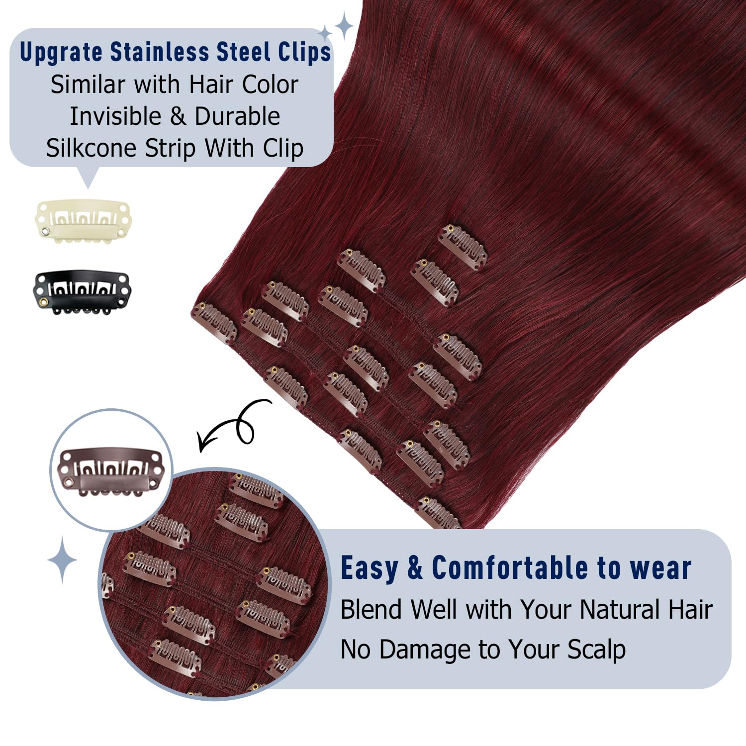 Sunya Clip-In Straight Remy Human Hair Extensions