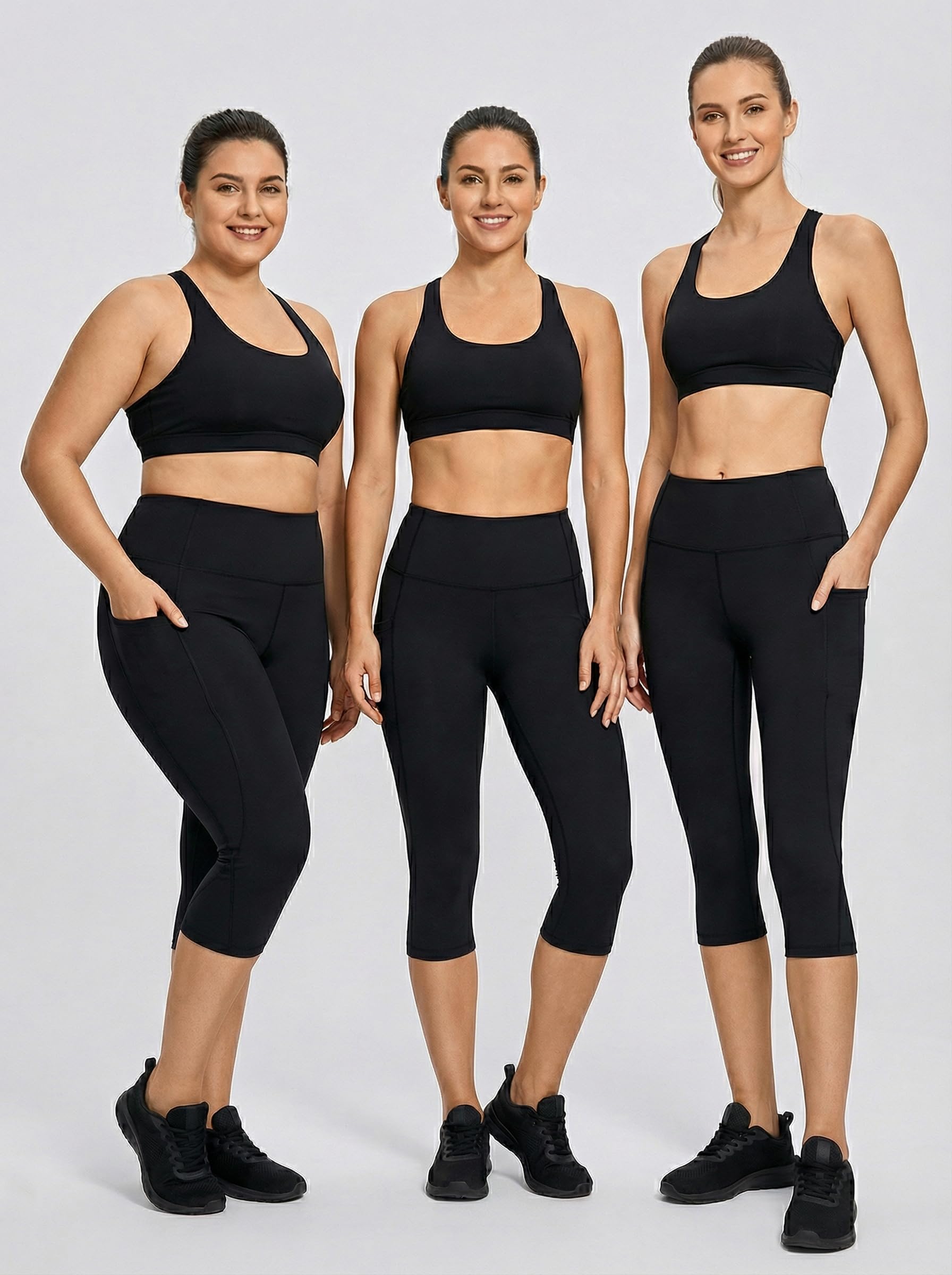 PHISOCKAT Damskie spodnie do jogi z wysokim stanem z kieszeniami, legginsy z kieszeniami, Tummy Control Workout Yoga legginsy