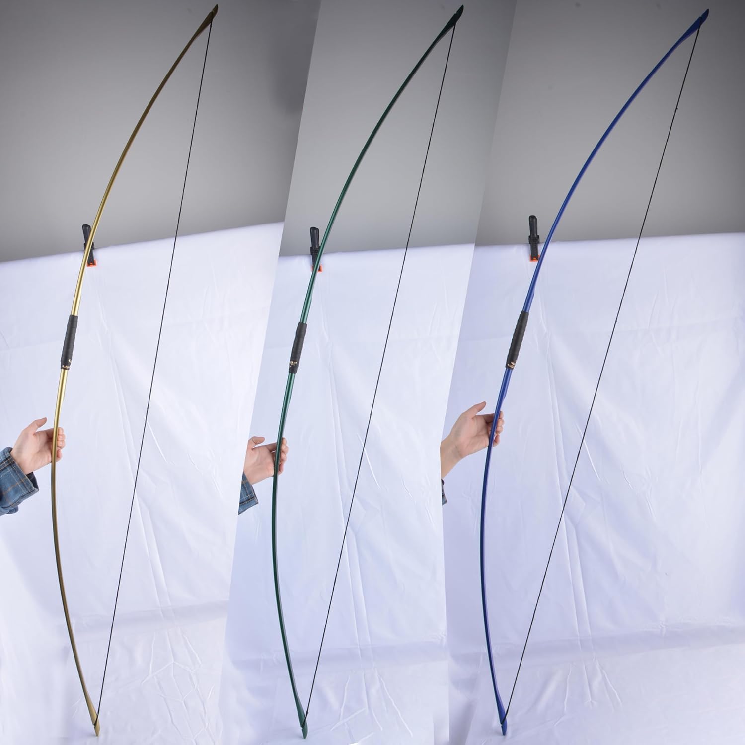 67 Inch Traditional Bow One-Piece Longbow Survival Bow 25-120 Lbs English Longbow for Right Hand/Left Hand for Archery Target Hunting