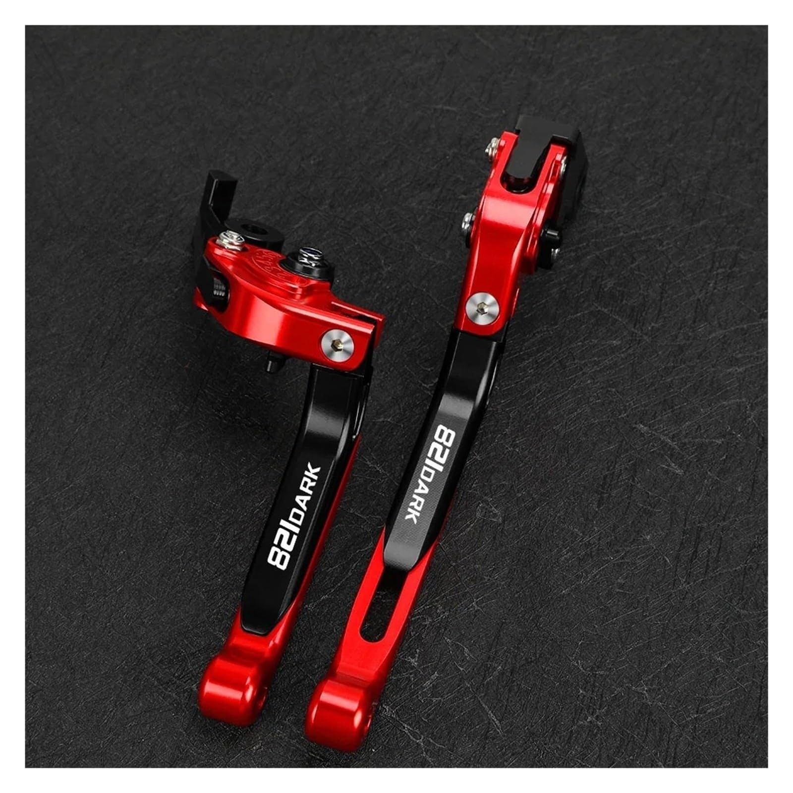 Regulowane dźwignie sprzęgła hamulca CNC z aluminium, nieoryginalne uchwyty sterujące motocyklem kompatybilne z Ducati 821 Dark 2014-2016(Silver)