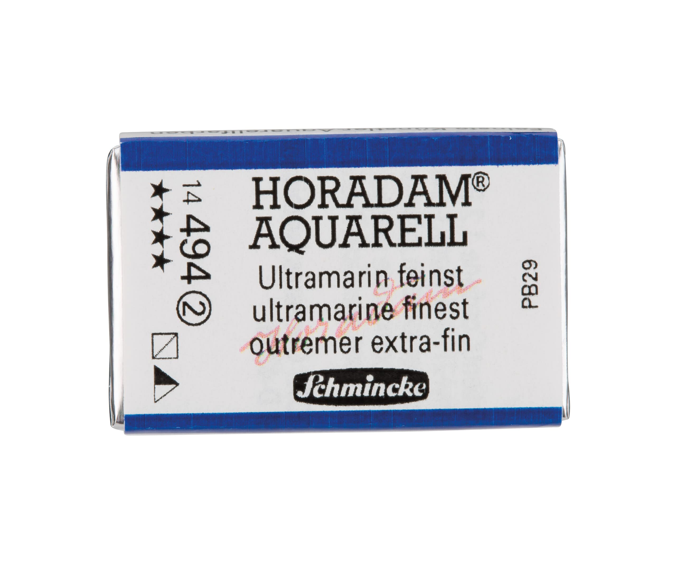 Schmincke 494 Ultramarine Finest - Horadam® Aquarell - Finest Artists' Watercolours, 494 Ultramarine Fine, 14 494 043, 1/1 Pan