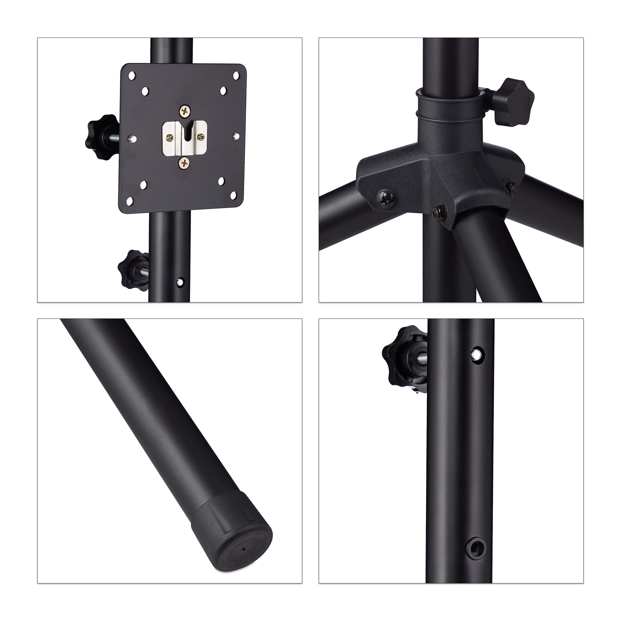 Relaxdays - Soporte para Dardos Unisex para Adultos, Soporte para Dardos para Diana móvil, Altura Ajustable, trípode de Hierro HBT 195 x Negro, Paquete de 1 EU