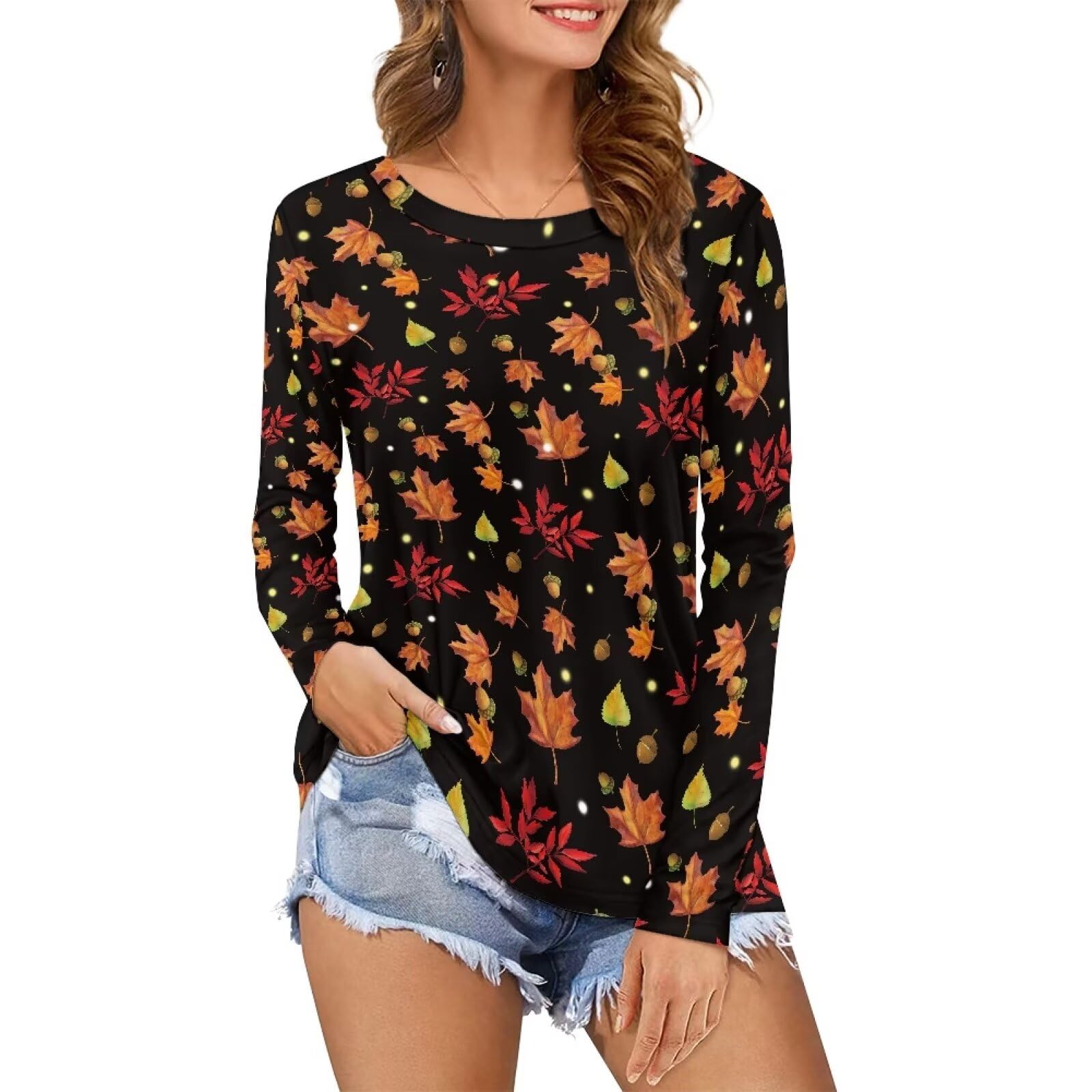 T-shirt da donna a maniche lunghe oversize girocollo slim fit ad asciugatura rapida vestibilità ampia
