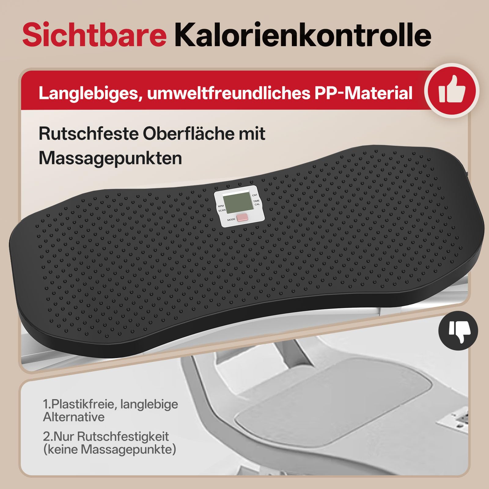 PASYOU Balance Board Ski-Simulator, Wackelbrett mit Widerstandsbändern, Balance Board Erwachsene mit LCD-Display, 150 kg Belastbarkeit, Ski-Slide-Rocker-Stepper für Ganzkörper-Workout