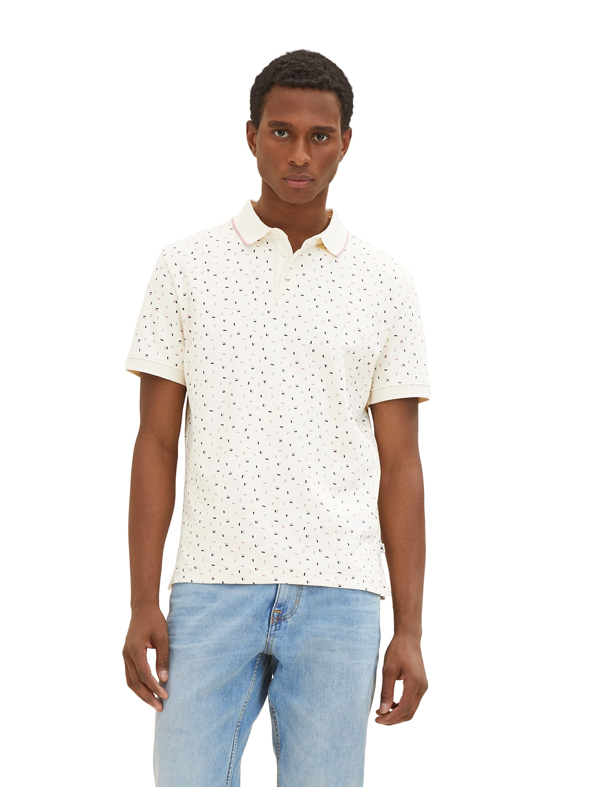 TOM TAILOR Herren Poloshirt mit Allover-Print