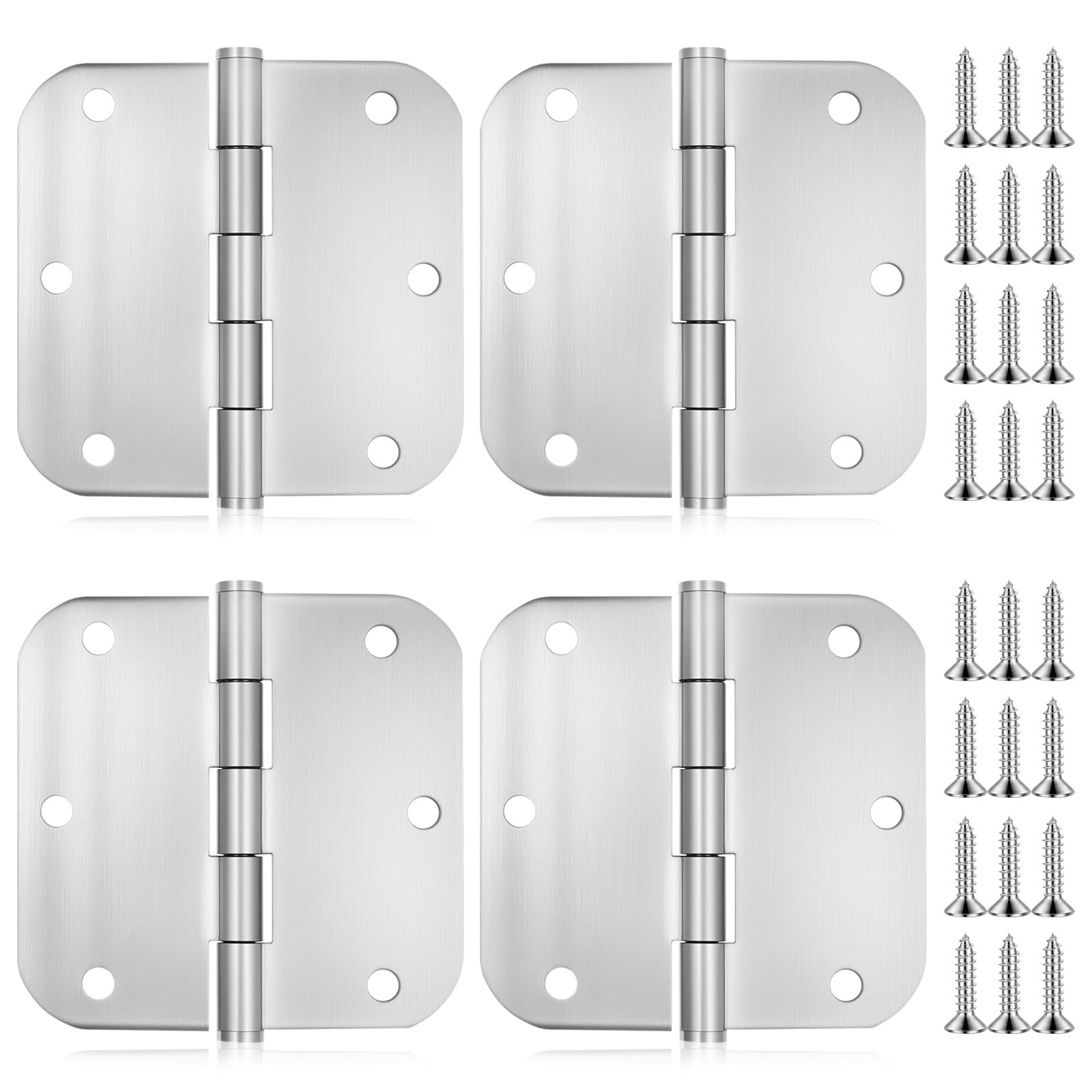 Set of 4 Stainless Steel Hinges Foldable, Ball Bearing Heavy Duty Hinges Connector, Stainless Steel Door Hinges for Wooden Doors, Garden Gate, Outdoor Window, Furniture Door Hinge Set