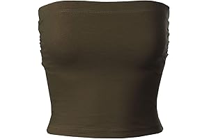 Women's Solid Casual Summer Ruched Side Double Layered Tube Top with Cotton Shelf Bra