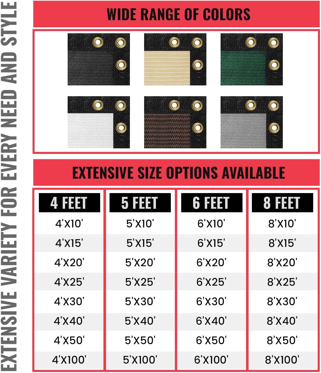 Ultra Heavy Duty 200 GSM Privacy Fence Screen – Non-Recycled Polyethylene Mesh Shade Net with Bindings & Rustproof Grommets - 90% + Blockage Includes Cable Zip Ties. (Beige 8'X30')