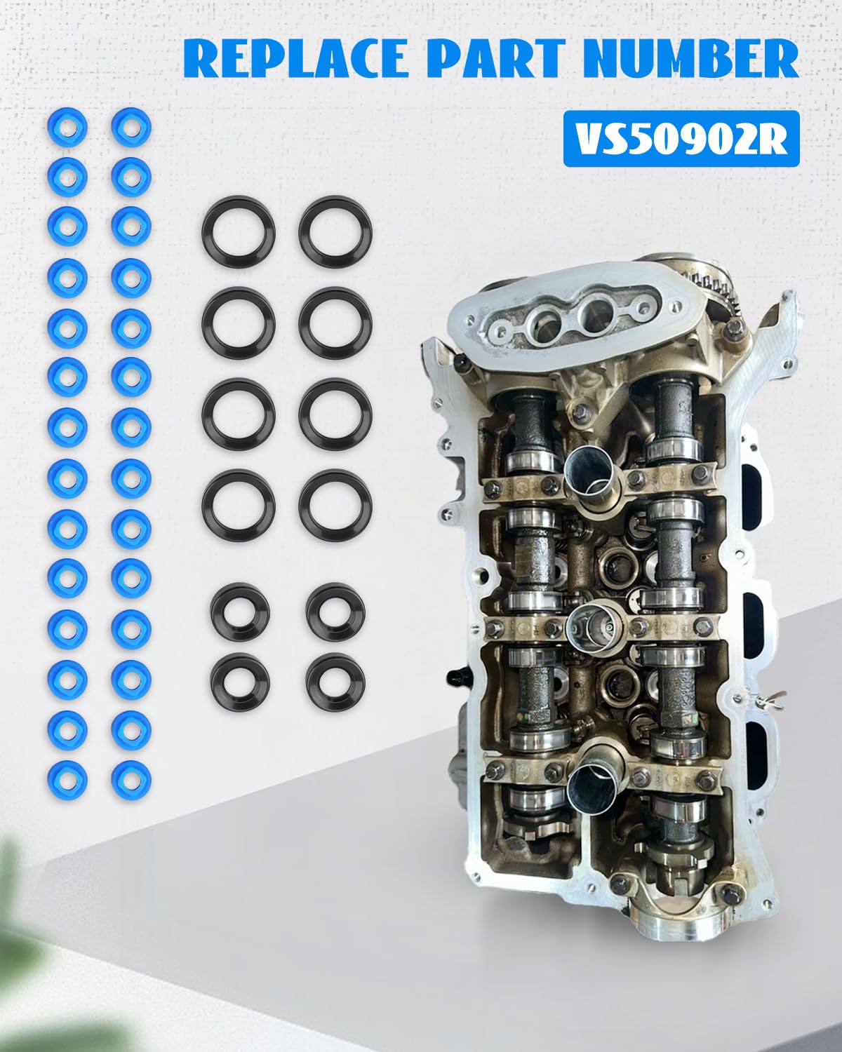 Engine Valve Cover Gasket Set Fit for Ford F-150 Mustang 2014 2015 2016 2017 2018 2019 2020 V8 5.0L 5.2L Replace VS50902R, VS50836, 263-207, 263-206, 263207, ER3Z6584A, 263206, ER3Z6584B