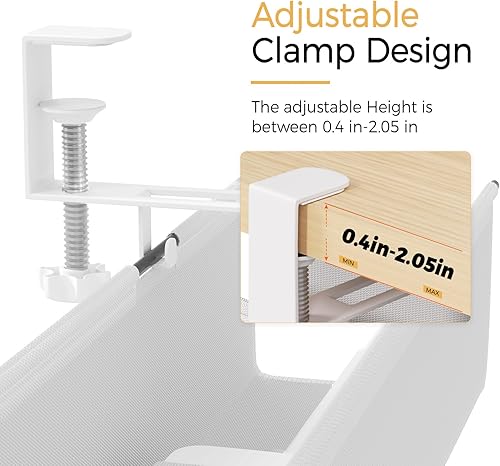 Miniatura 3 de Bandeja de organización de cables para debajo del escritorio de 27.2 pulgadas, bandeja organizadora de cables de computadora sin taladro, soporte de