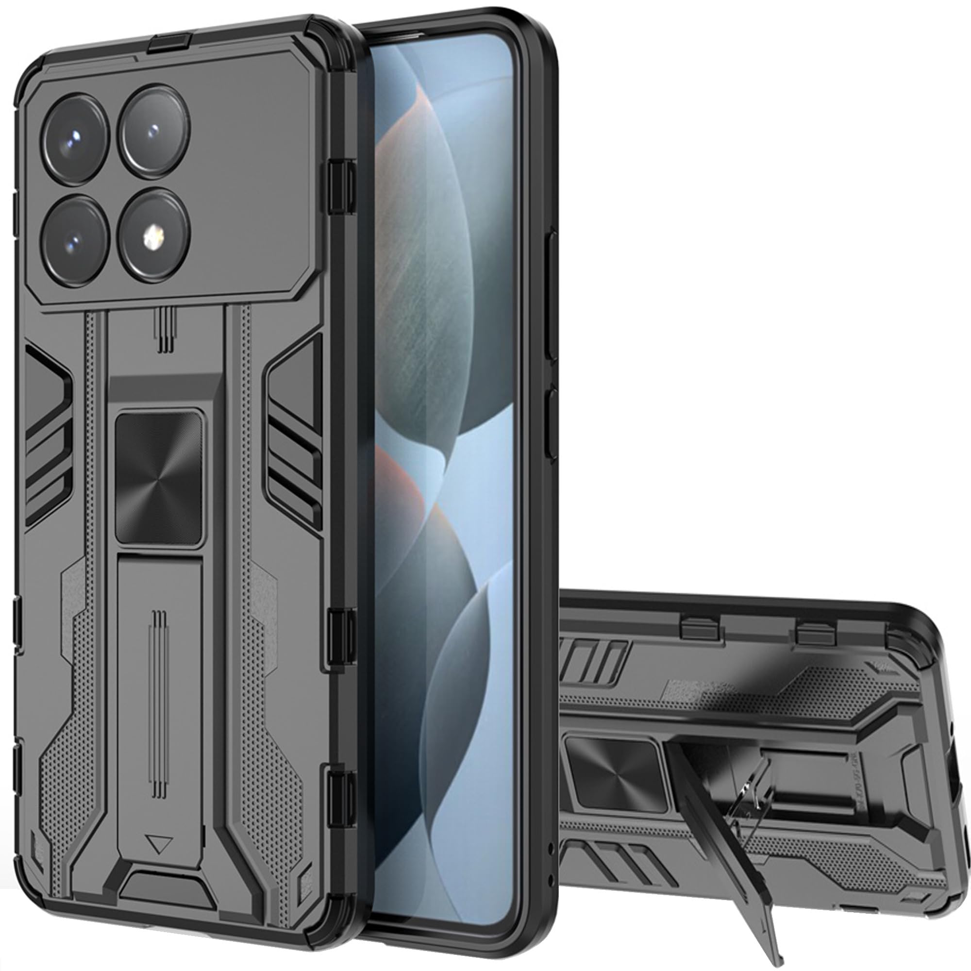 Wuzixi Cover per Xiaomi Redmi Note 9T 5G. Rugged Armor Design, Antiurto Hard PC+Cover in Silicone TPU, Anti-Graffio, Custodia per Xiaomi Redmi Note 9T 5G.Nero