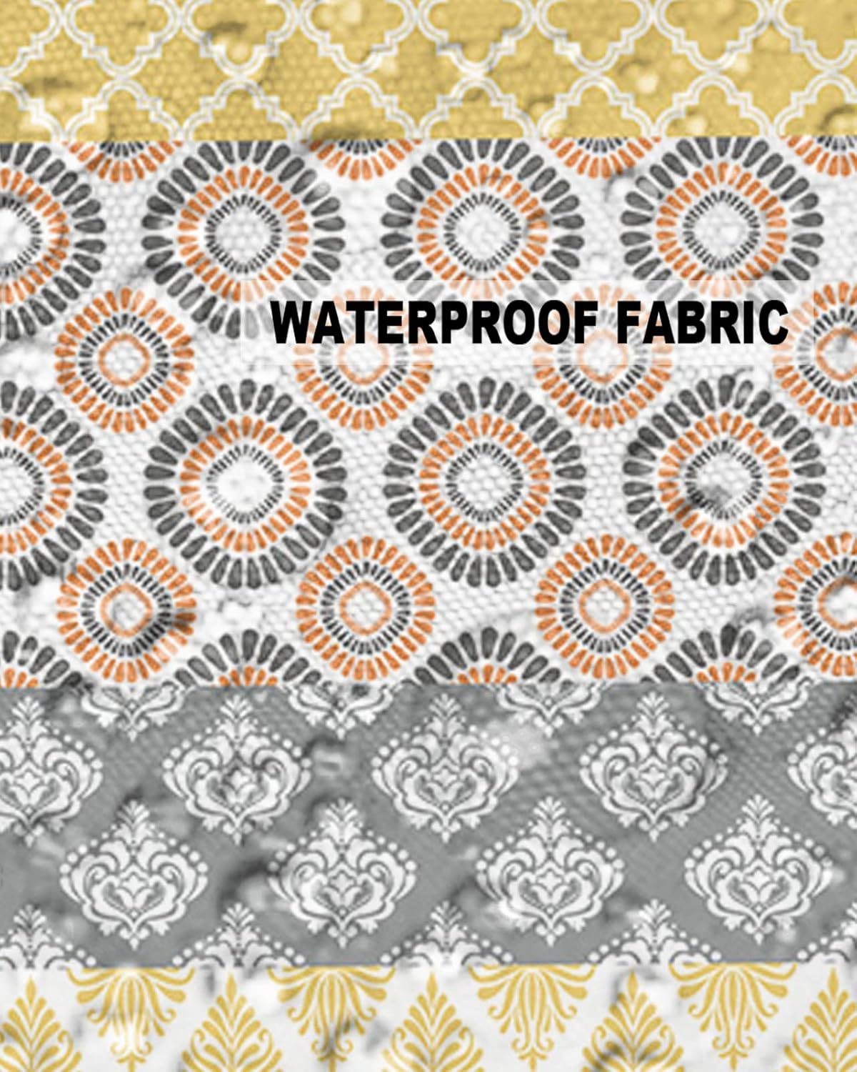 Outdoor Waterproof Throw Pillow Covers Set of 2 Yellow Boho Stripe Tribal Vingtage Lumbar Pillowcases 20x20 Inches Bohemian Style Decorative Pillows Cushion Case Patio Pillows for Couch Bed Garden