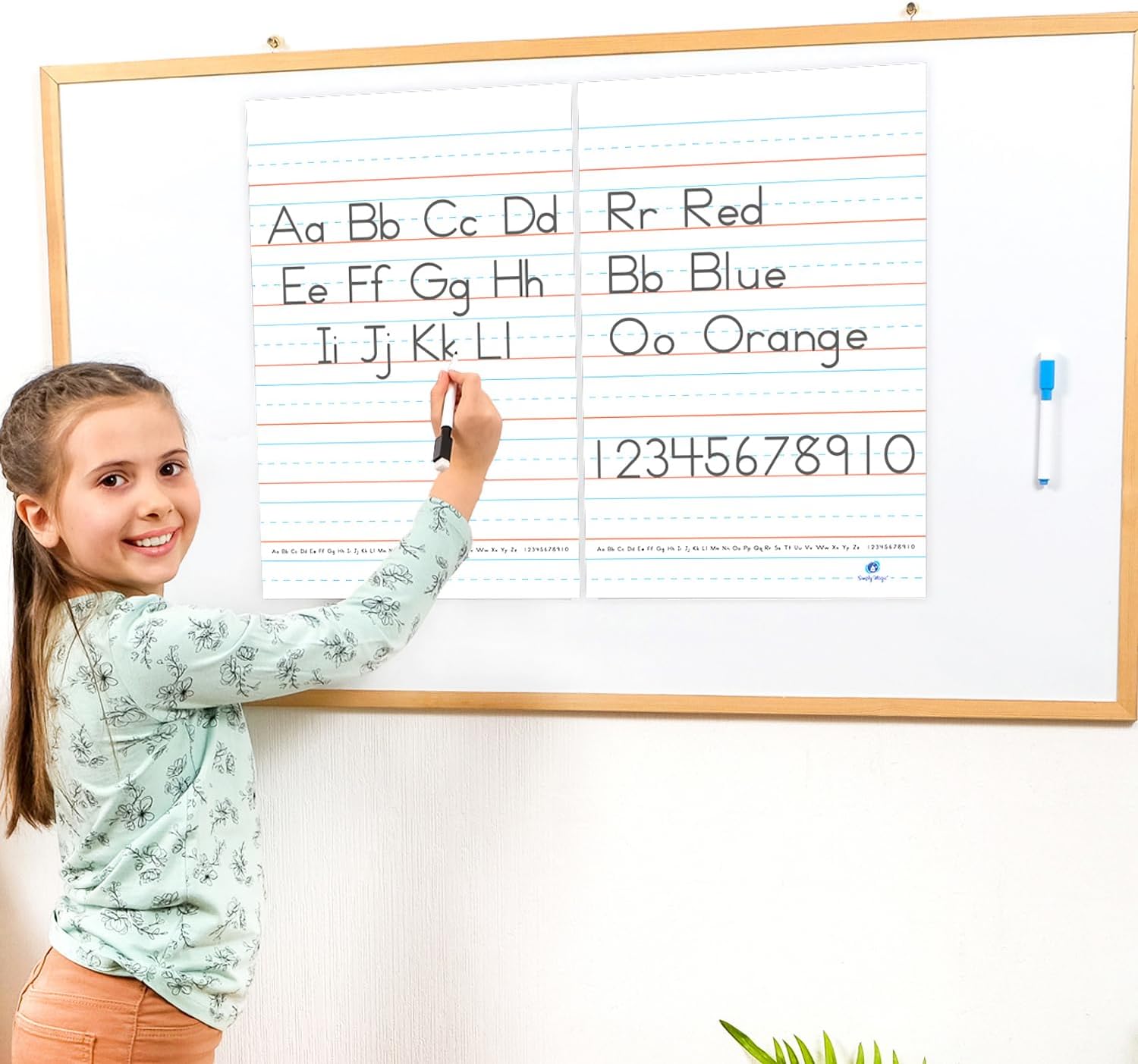 Simply Magic Magnetic Handwriting Paper & 32 Colorful Educational Posters for Kids