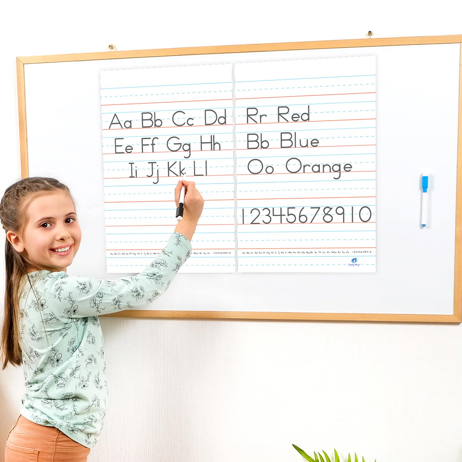 Jumbo Magnetic Handwriting Paper 21.5x17in - Dry Erase Lined Notebook Poster For Whiteboard, Classroom & Homeschool - View #3