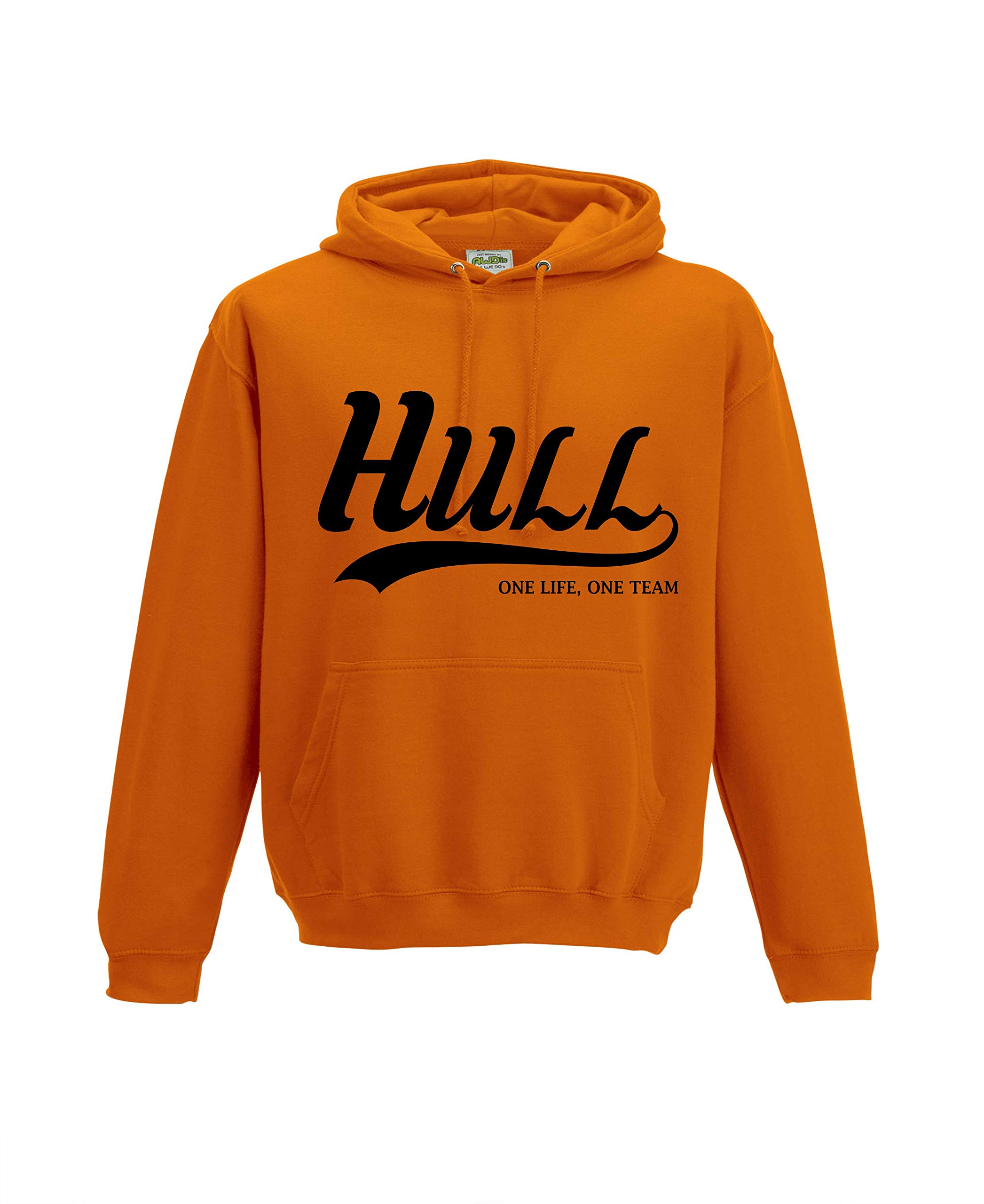 All About The Print Men's Orange Hull Football Gift - Hoodie One Life One Club Top Jumper Sweatshirt Present Fh25 (Adult Small, )