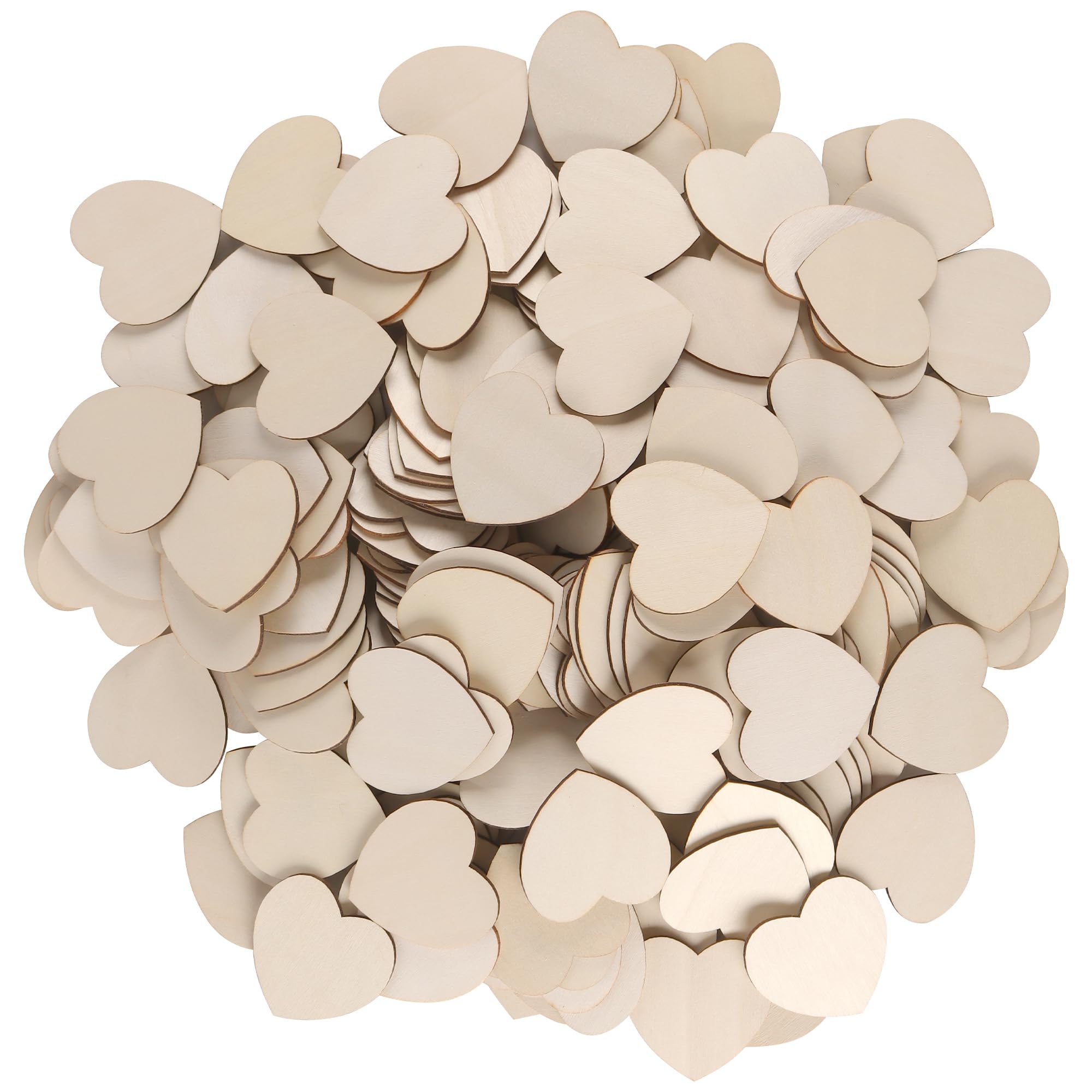 SENJEOK 200 Pieces 5cm Wooden Heart Shapes for Crafting and Decoration