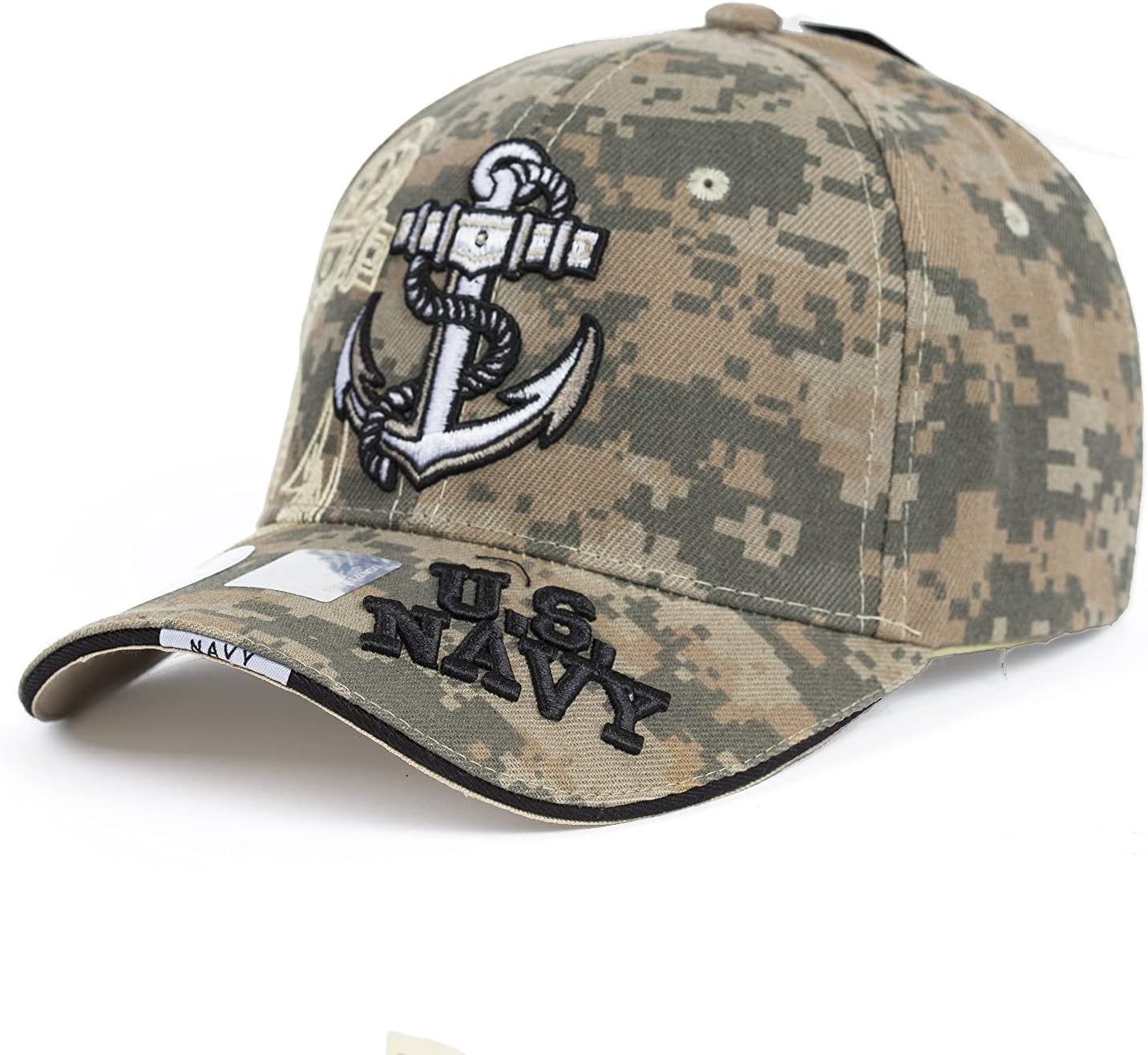 Ashen Fane Navy Premium 6 Panel Adjustable Veteran Baseball Hat