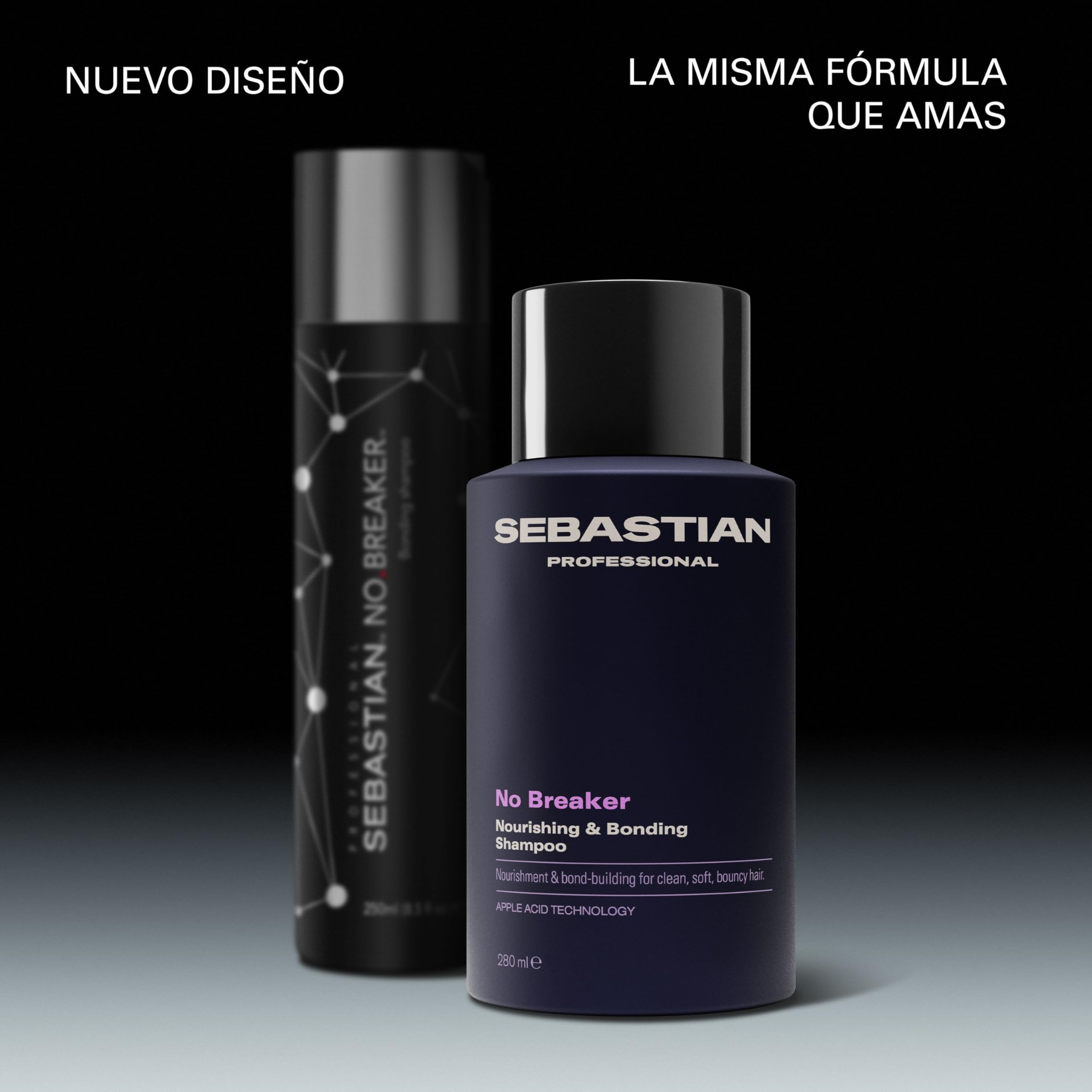 Sebastian Professional NO.BREAKER | Champú Profesional | Nutre y Limpia | Crea Enlaces y Fortalece el Cabello Débil y Sensible | Con Ácido de Manzana | 1L