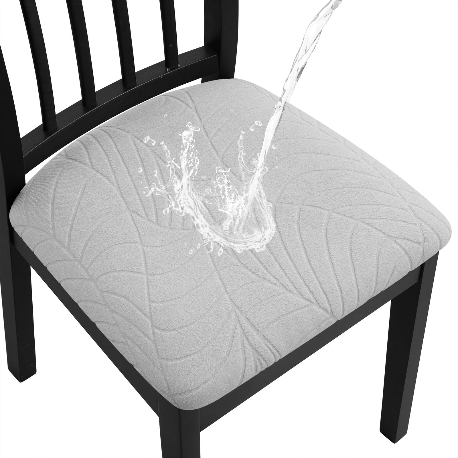 Fuloon Stuhlbezug Sitzfläche 4er Set, Stretch Stuhl Sitzbezüge | Wasserabweisendes, Abnehmbare Waschbar, Bezug für Stühle, für Esszimmer Bankett, Party, Hotel