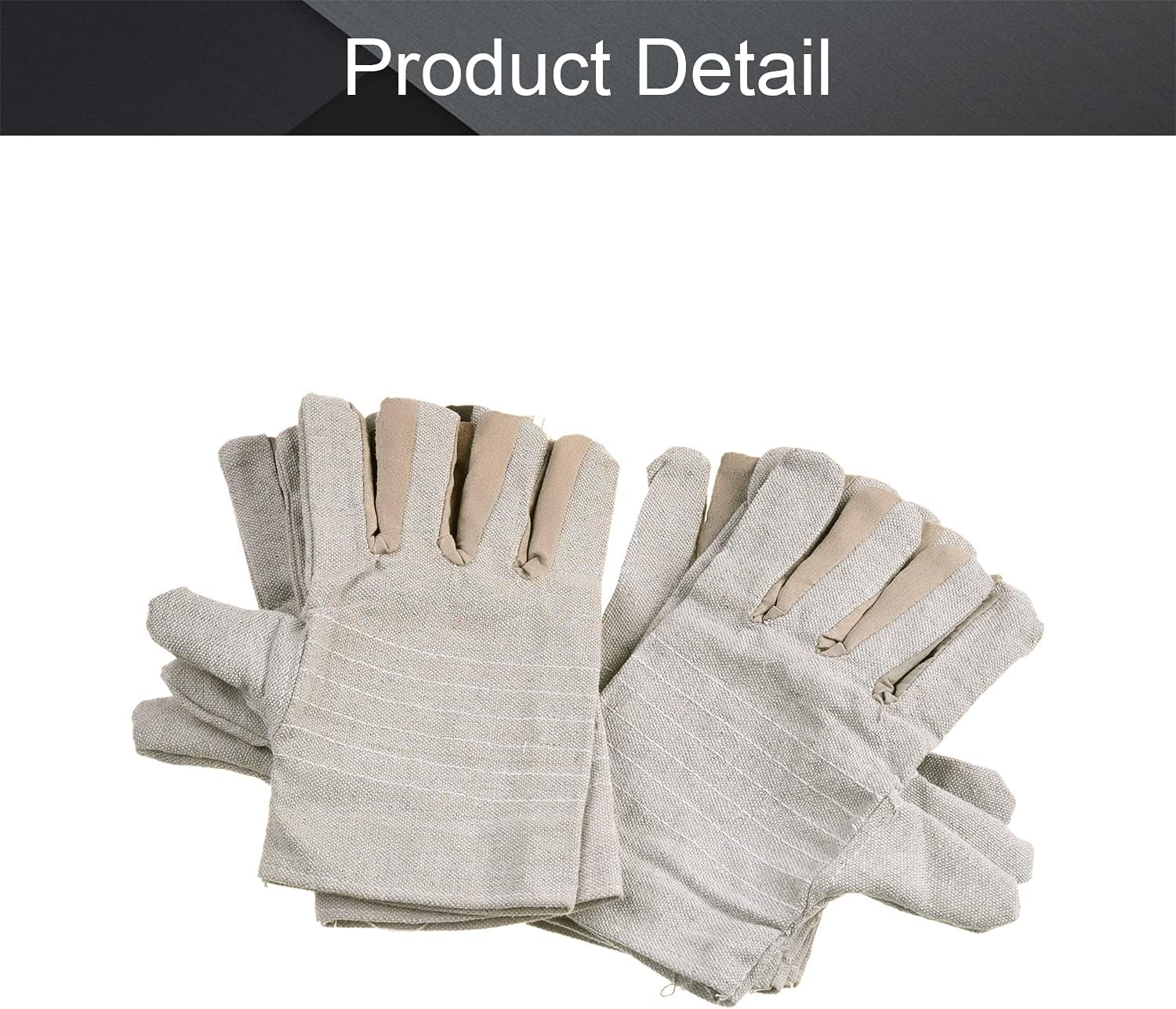 Utoolmart Canvas Work Gloves Gray for Welding Process Protection 3 Pair