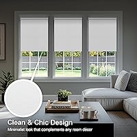 Vista 6 de CHICOLOGY - Persianas enrollables, cortinas de ventana, para el hogar, accesorio de ventana, sin cordón, persianas de puerta, biso blanco (opaca)