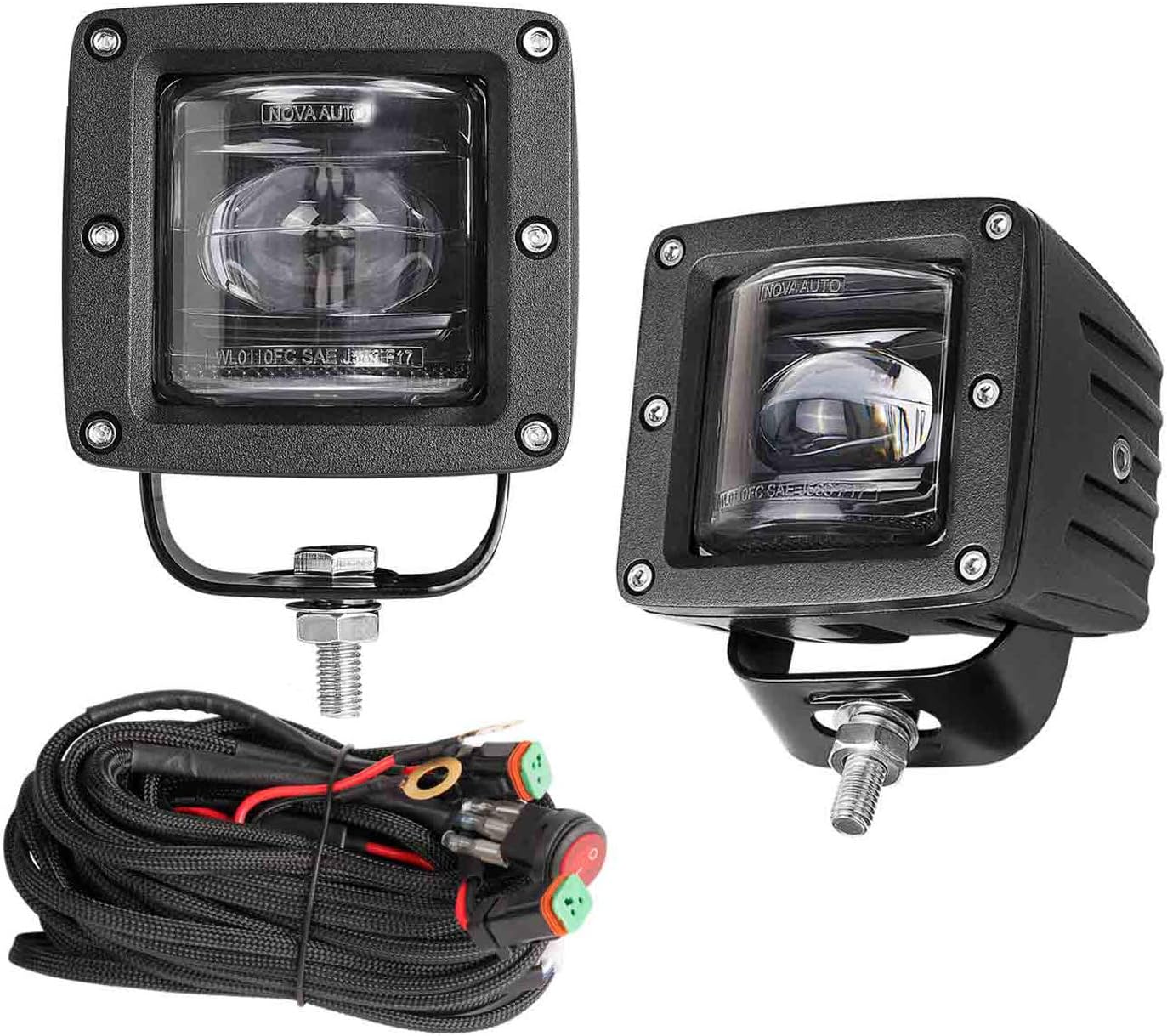 SAE LED Fog Light, Moso LED LED Pods OSRAM Headlights Waterproof Work Light DOT Approved Driving Off Road Lights for Jeep Pick up Truck SUV ATV UTV Motorcycle Boat Marine