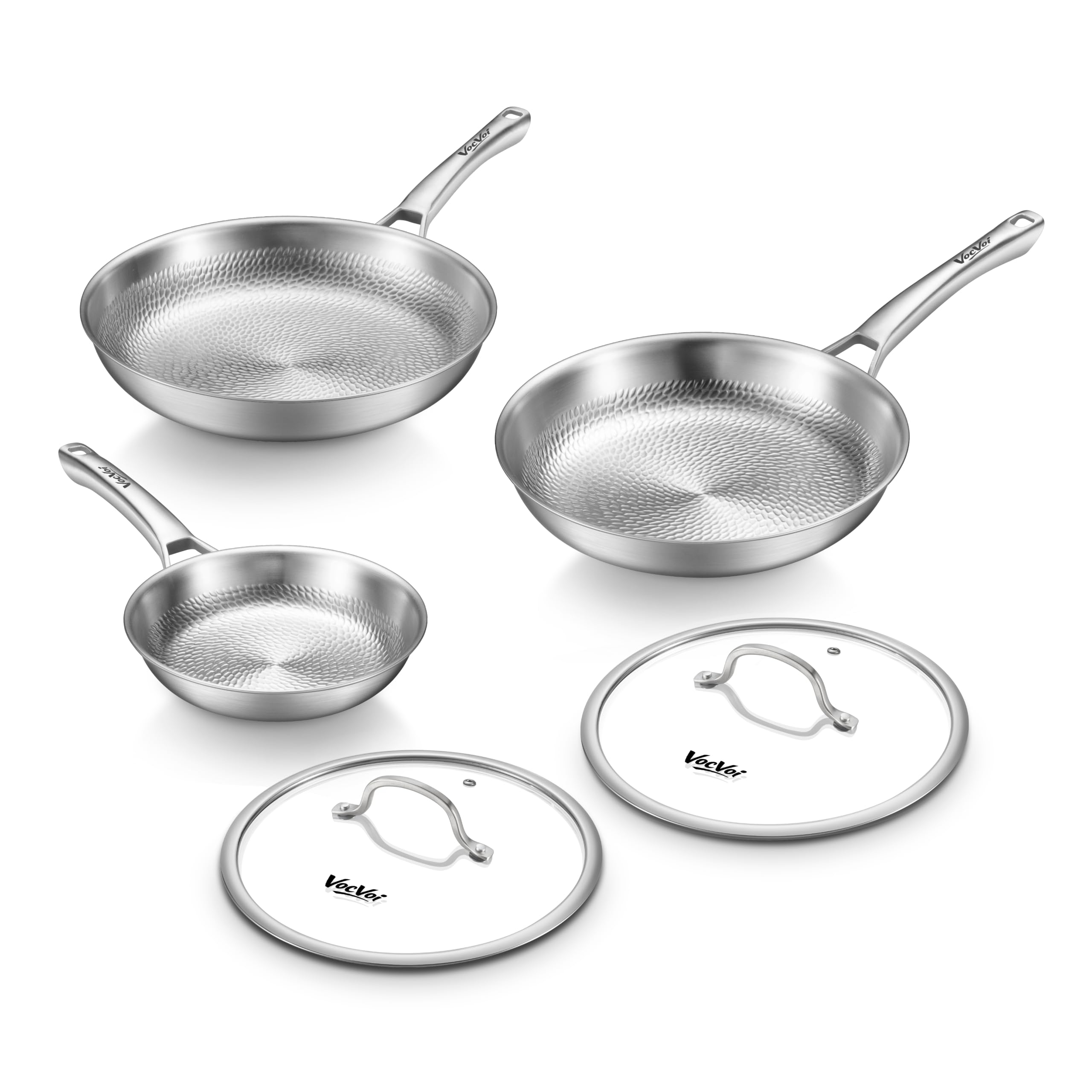 Photo 1 of VocVoi Titanium Hammered Pro Skillet Set - 8, 10, 12 Inch