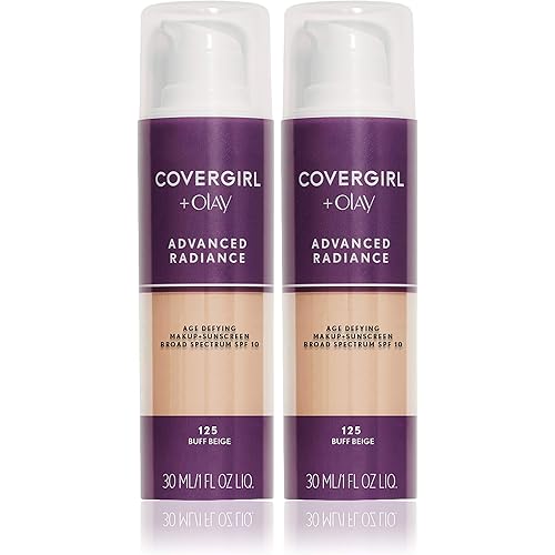COVERGIRL Advanced Radiance Age-Defying Foundation Makeup, Buff Beige, 1 oz (Packaging May Vary) (Pack of 2)