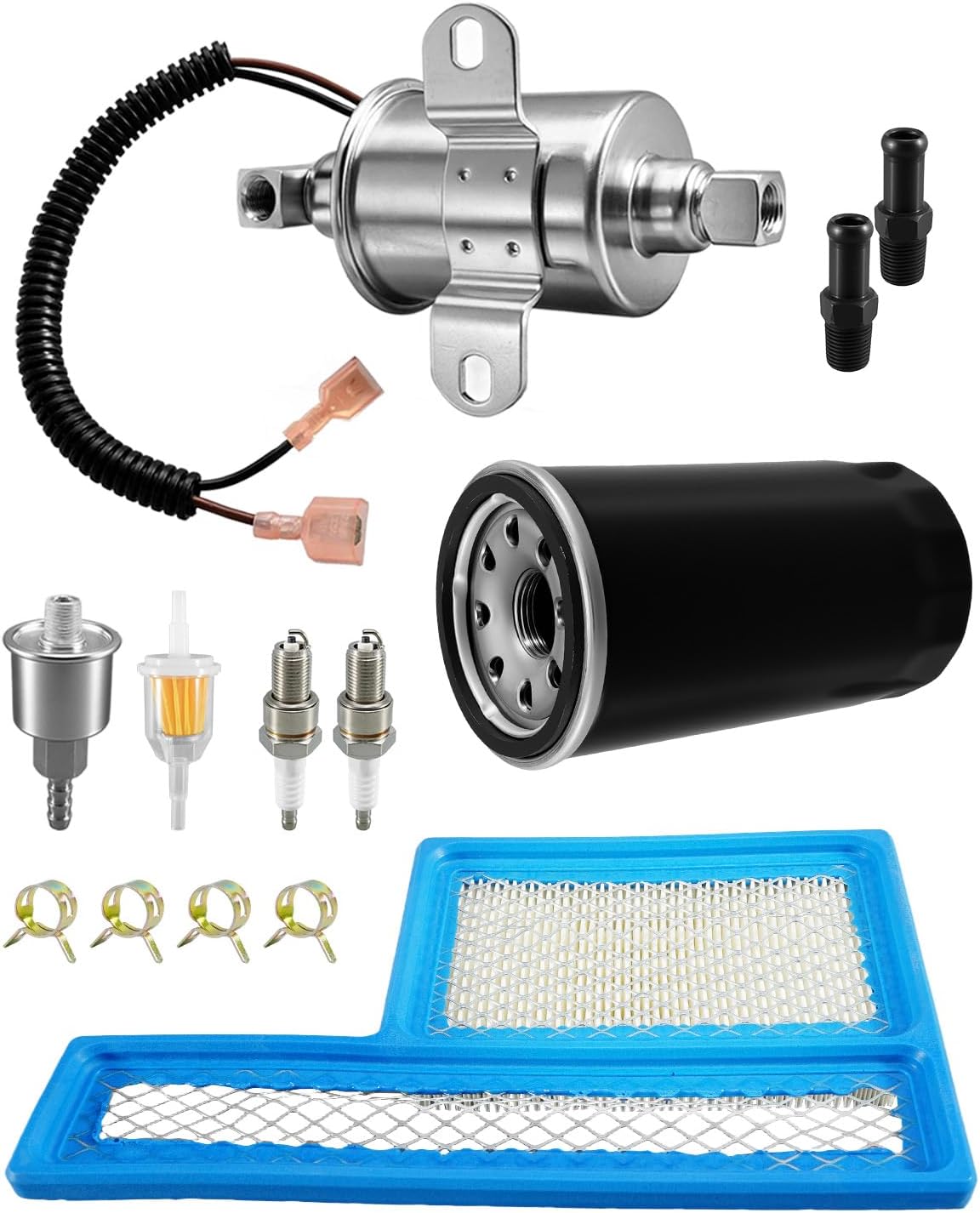 Tune Up Kit 122-0836 Oil Filter E11015 Electric Fuel Pump Fit for Onan RV QG Generators HGJAA HGJAB HGJAC Marquis Gold/RV QG Models Marquis Platinum QG EFI Engines, with 140-3116 Air Filter