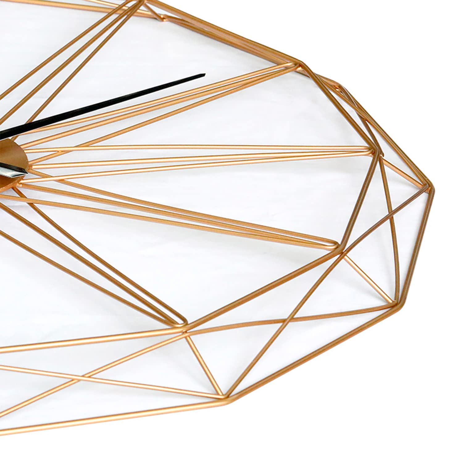 THINIA HOME - Reloj de Pared Moderno Dorado Ø80cm, Aluminio/Metal, Hogar, Oficina y Despacho, Movimiento Agujas Continuo, Extra Silencioso, Diseño Geométrico, Estilo Moderno, Color Dorado
