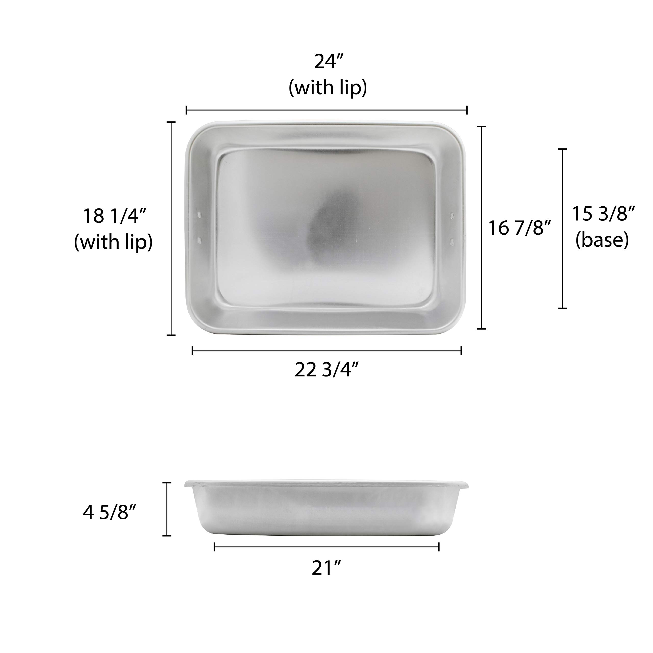 Thunder Group 18 x 24 x 4.5 Inch, Cover Double Roaster, 18 in, Silver (ALRP9605)