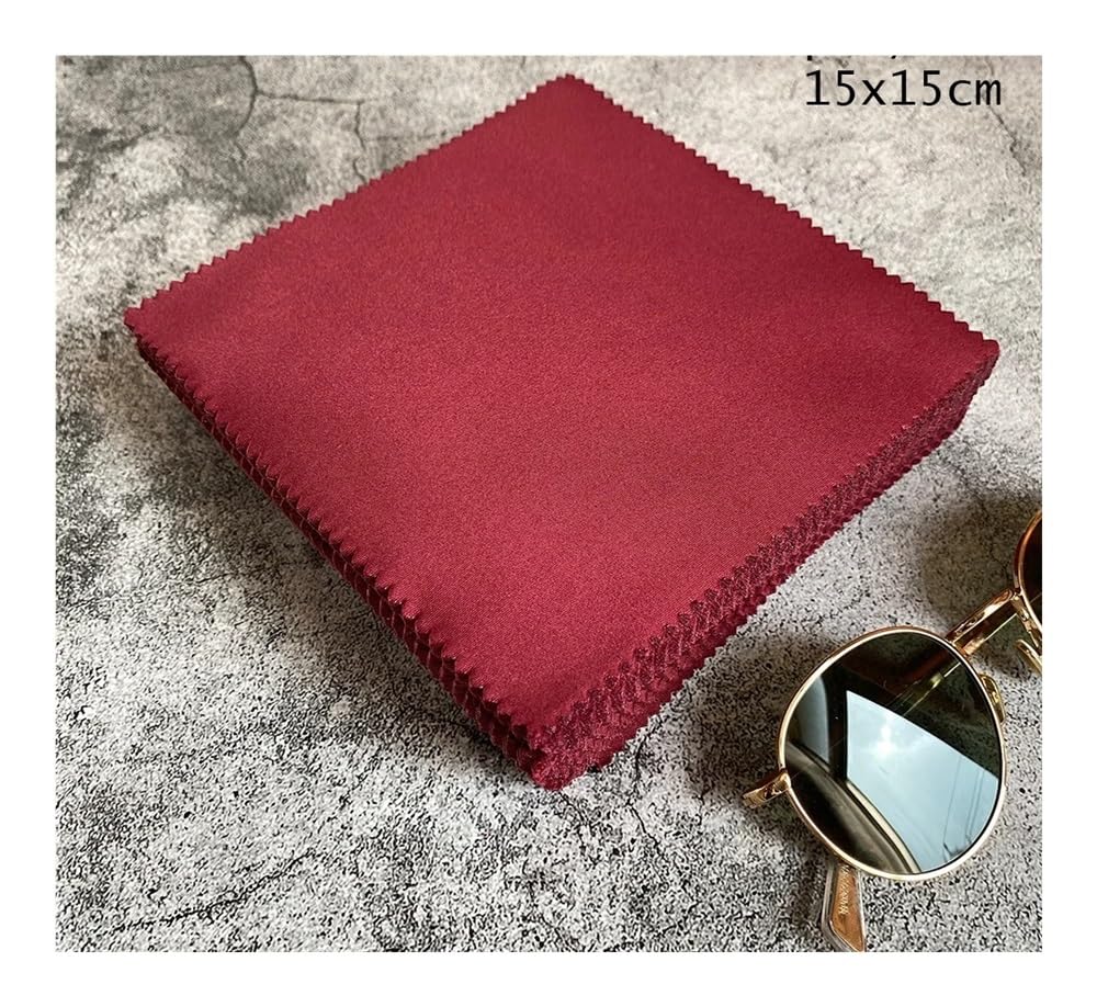 100 piezas de 150 x 150 mm rojo limpiador de gafas Burgund paño de limpieza de microfibra para lente teléfono pantalla toallitas de limpieza accesorios gafas
