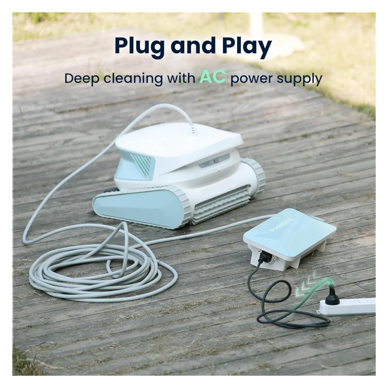 4SE Corded Automatic Robotic Pool Vacuum Cleaner, 40FT Long Cable/4 Cleaning Modes/One-Key Touch Contral, 4.1L Large