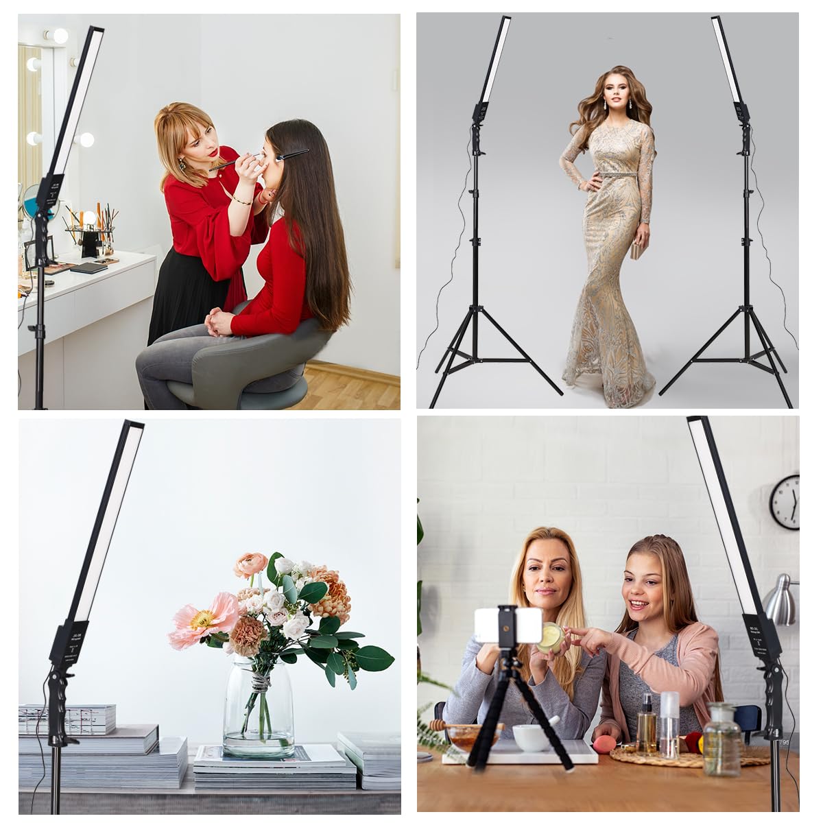 24W 3200K-5500K Lampe Photo LED dimmable réglable Kit d'éclairage de Studio avec trépied et Sac pour caméra vidéo Studio Youtube Produit Portrait Tournage en Direct