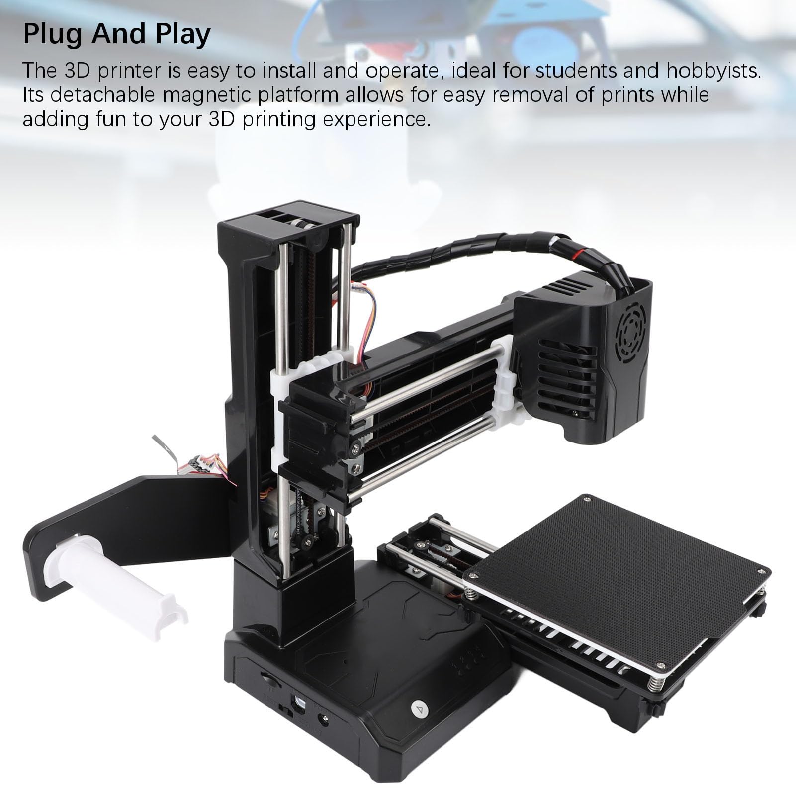 Annadue Stampante 3D, Macchina da Stampa 3D 40mm / S per Principianti, Stampa Automatica a un, Modellazione di Deposizione Fusa, Estrusore 230 ° C, Filamento TPU PLA da 1,75 Mm, (EU)