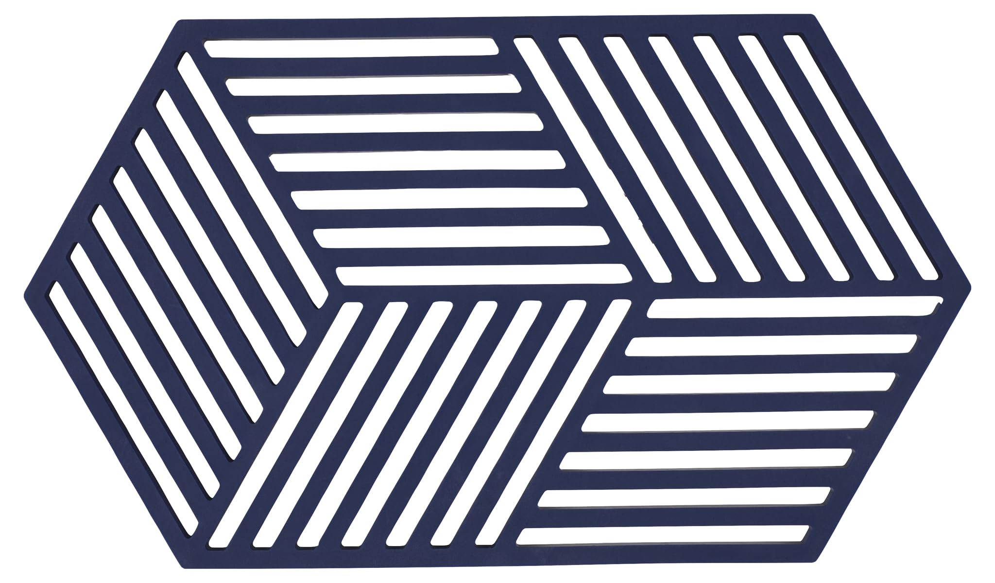Zone Denmark Hexagon Topfuntersetzer Hitzebeständig, Silikon Untersetzer, Praktische und Dekorative Topf-Untersetzer, Spülmaschinenfest, 24 x 14 cm, Midnight