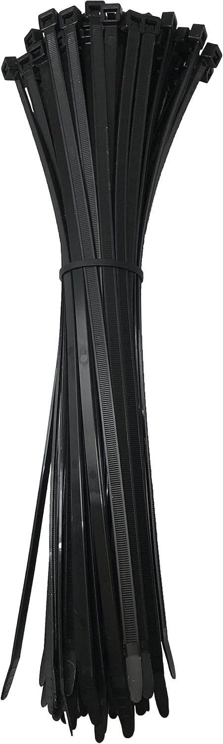 Sherco-Auto Extreme Cold Weather HD Black 14" Inch Cable Zip Ties 120 Pounds Tensile Strength UV Resistant Wire Wrap - 100 Pack - Made in USA