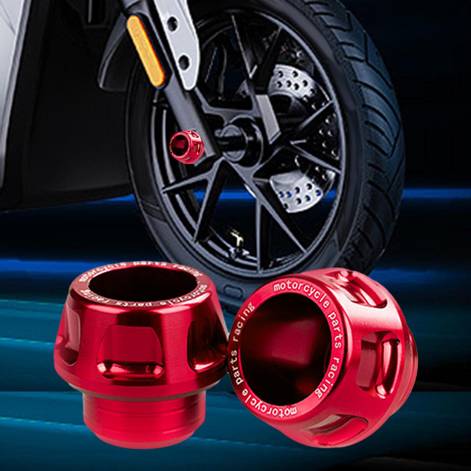 Cadre de Fourche Avant de Moto Universel, Curseur de Protection Contre Les Chutes, Protection Contre Les Chocs de Roue pour Motos, Robuste et léger, Rouge